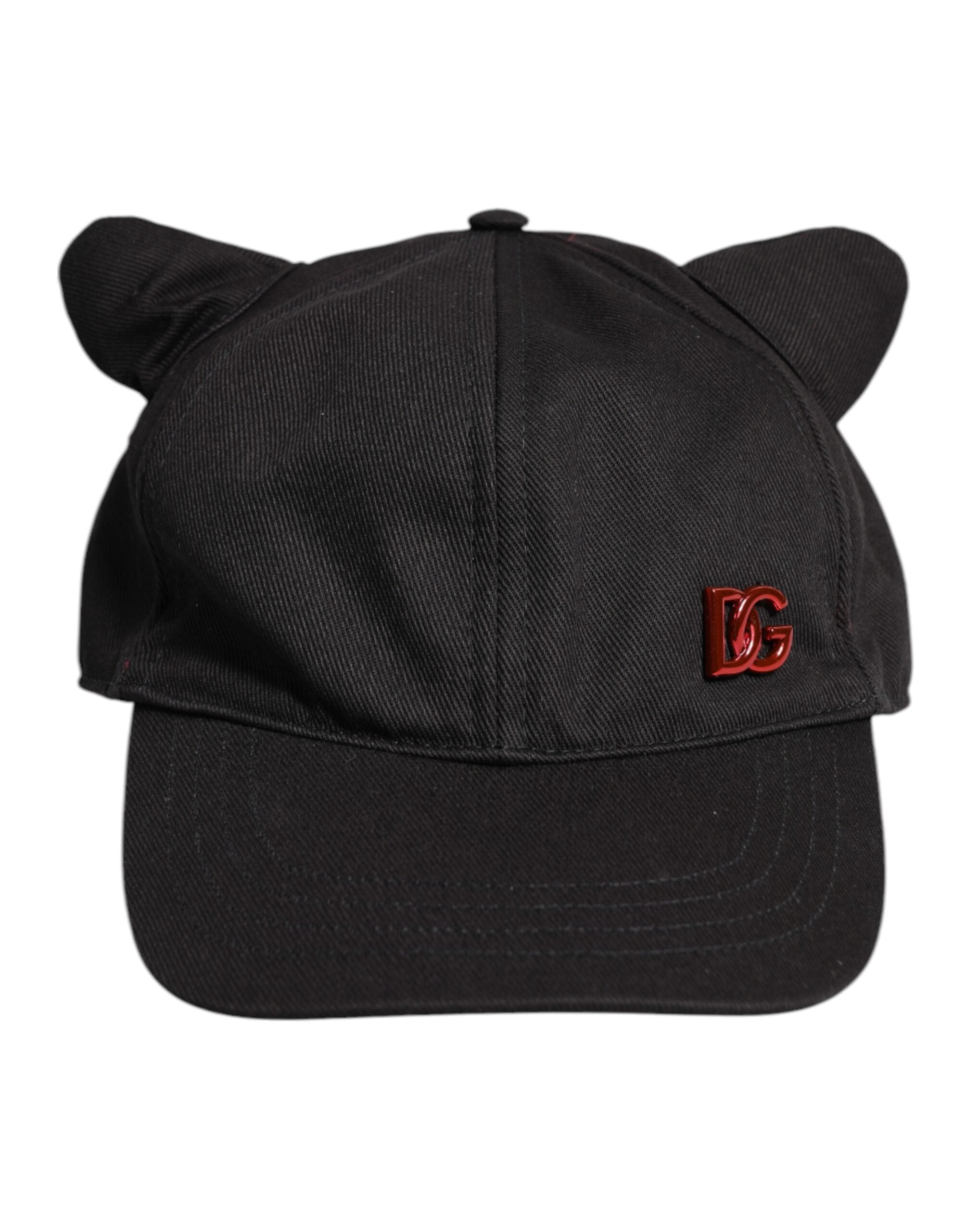 Dolce & Gabbana Black Cotton Logo Patch 6 Panels Baseball Cap