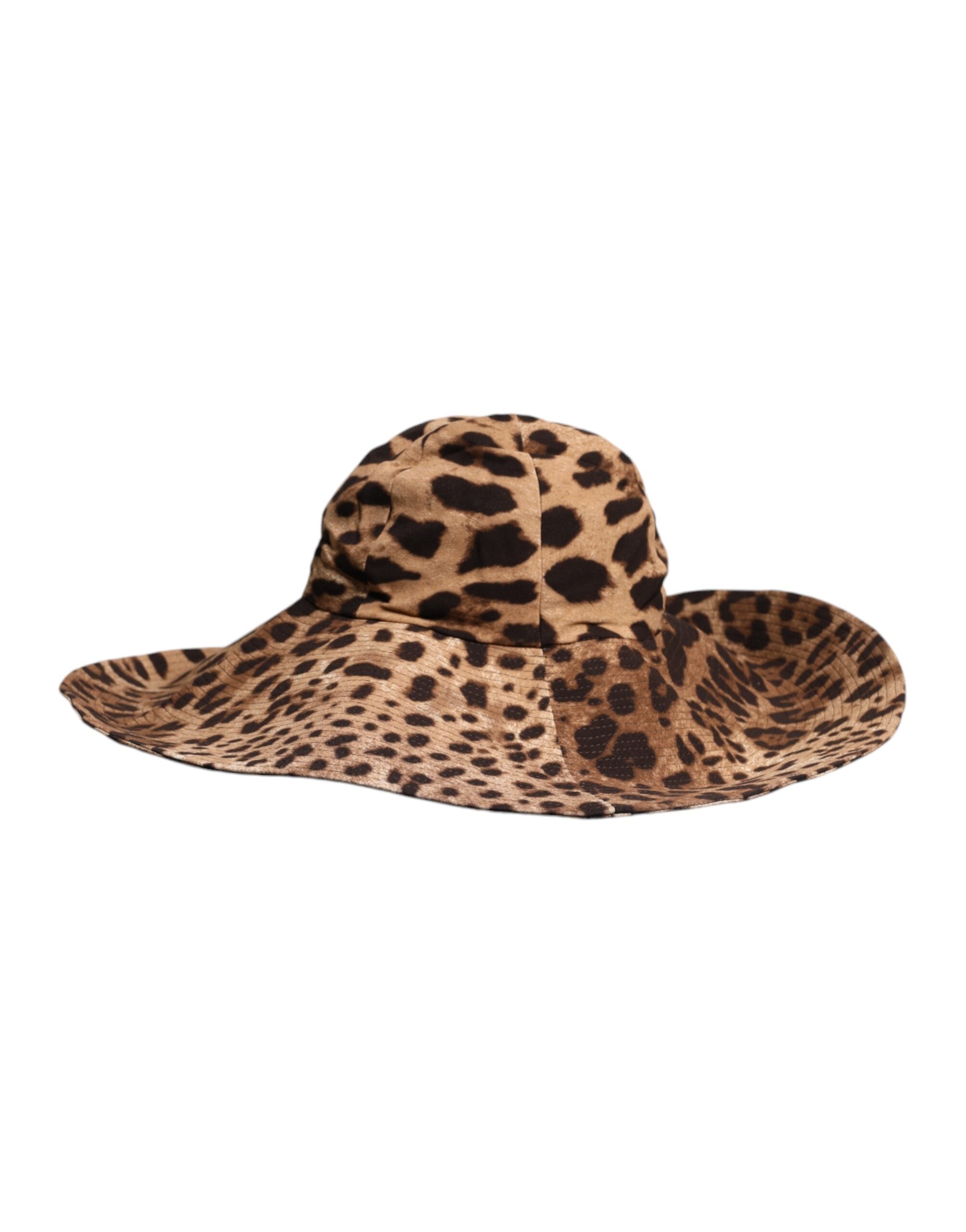 Dolce & Gabbana Brown Leopard Viscose Women Bucket Hat