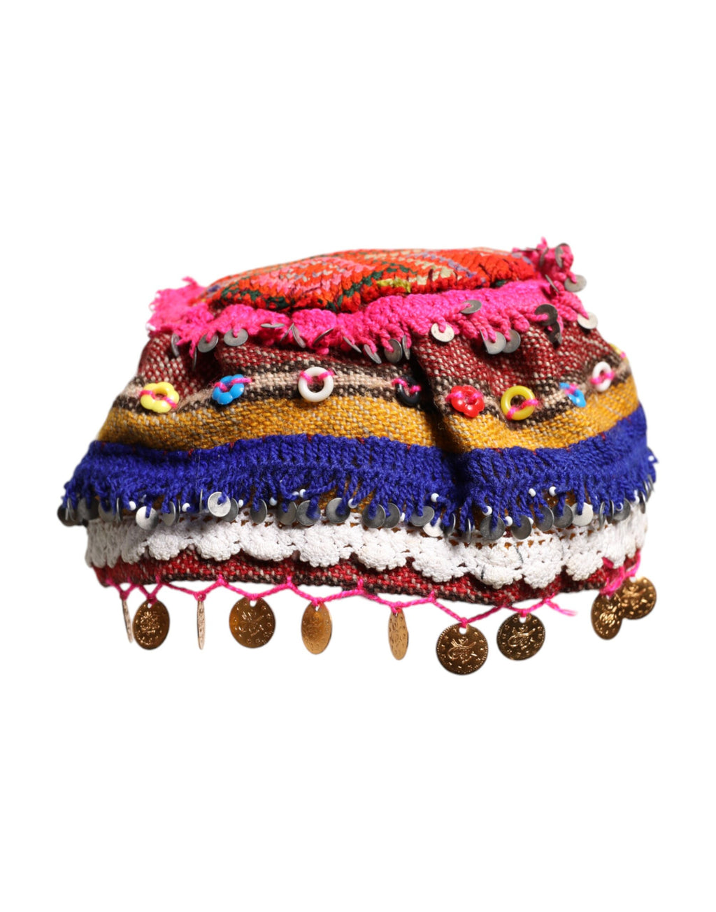 Dolce & Gabbana Multicolor Floral Sequin Knitted Embellished Hat