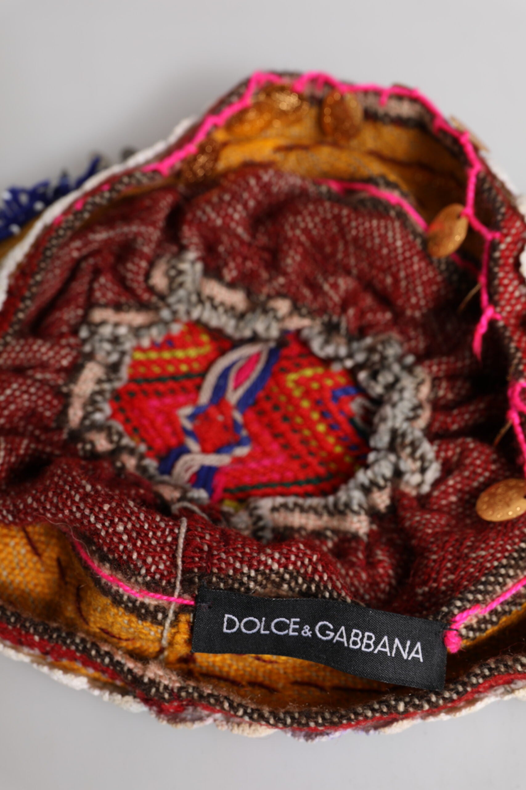Dolce & Gabbana Multicolor Floral Sequin Knitted Embellished Hat