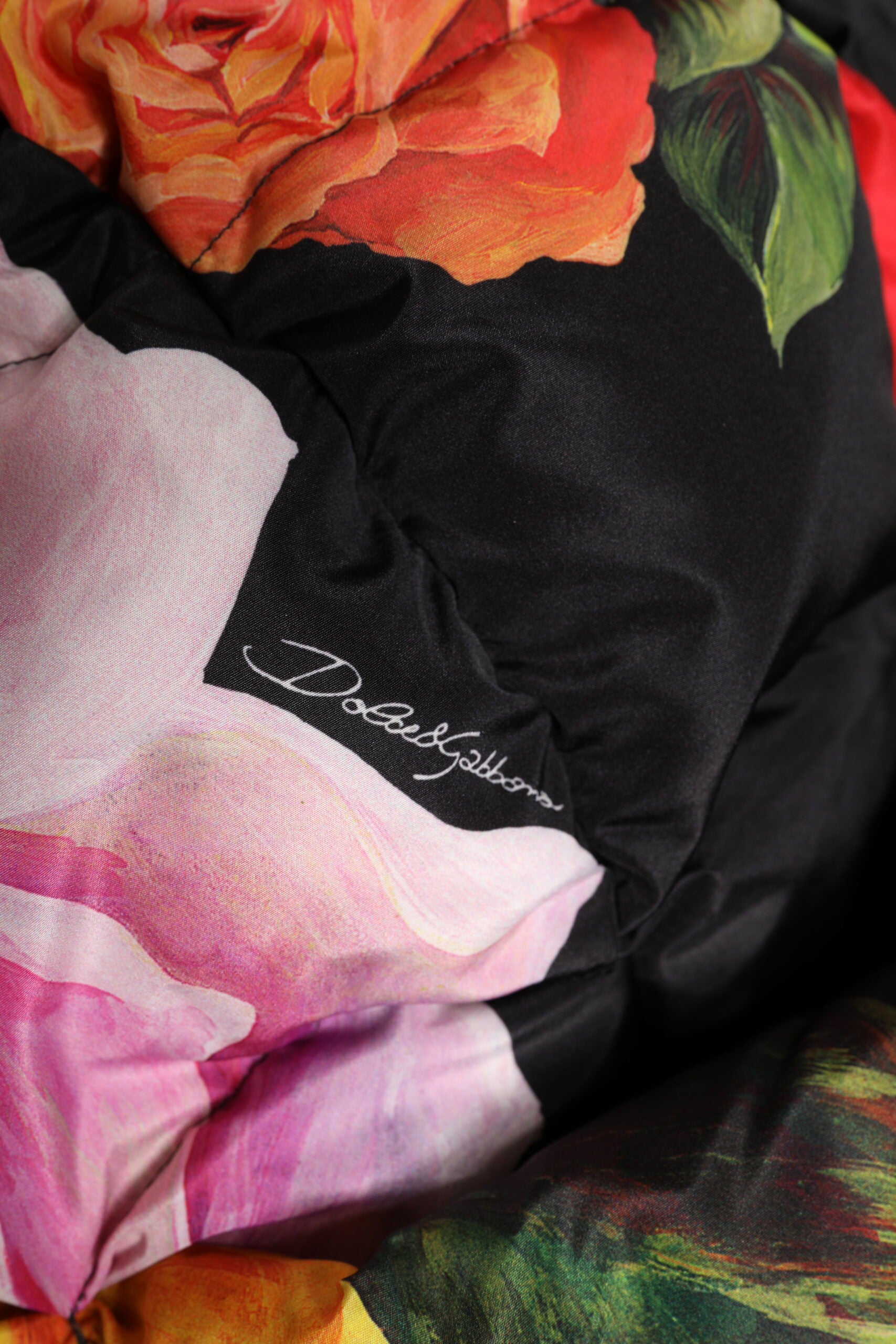 Dolce & Gabbana Black Floral Print Whole Head Wrap Hat