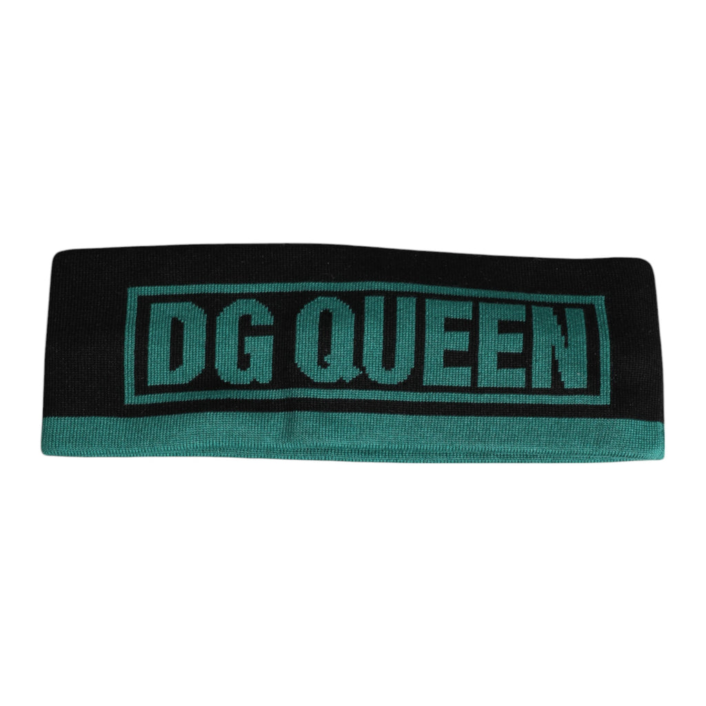 Dolce & Gabbana Black Silk Knitted DG Queen Head Band Hat