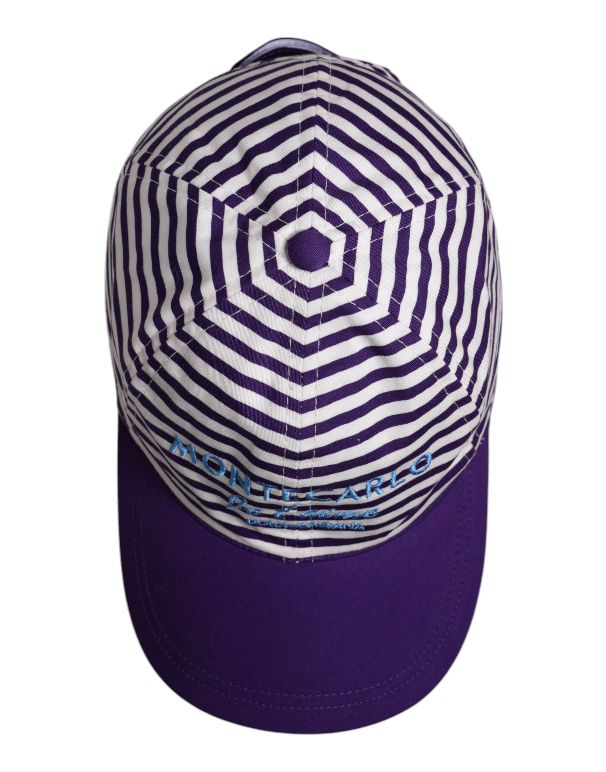 Dolce & Gabbana White Purple Stripe Cotton Women Baseball Cap