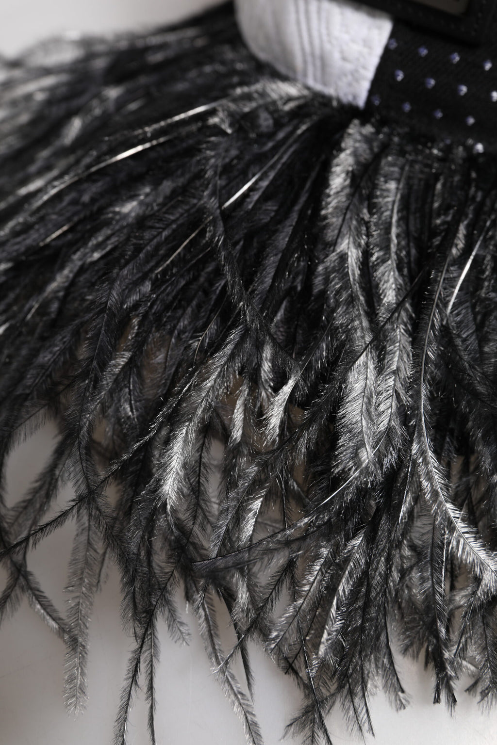 Dolce & Gabbana White Black Polka Dot Feathers Baseball Cap