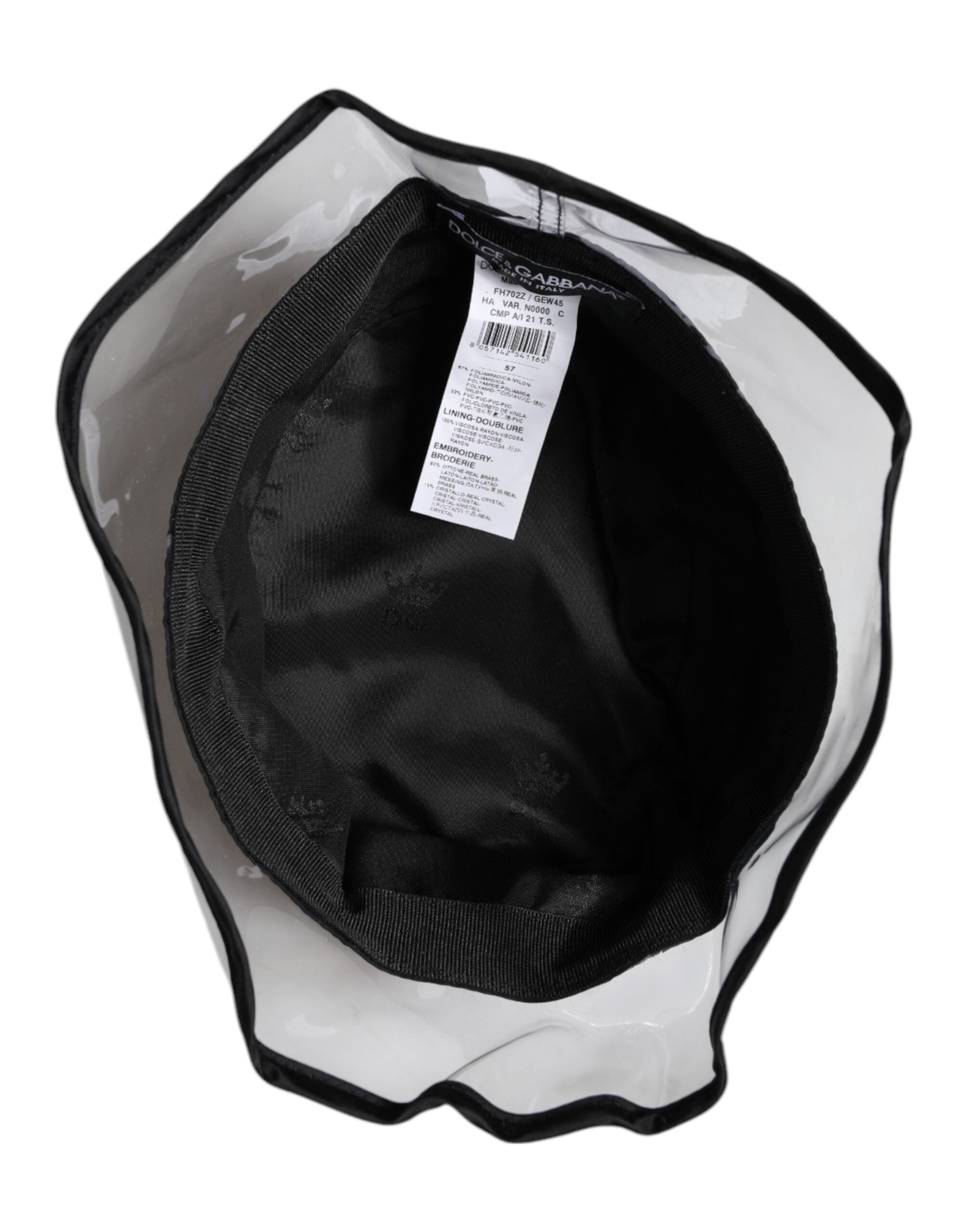 Dolce & Gabbana Black Nylon PVC DG Logo Bucket Hat