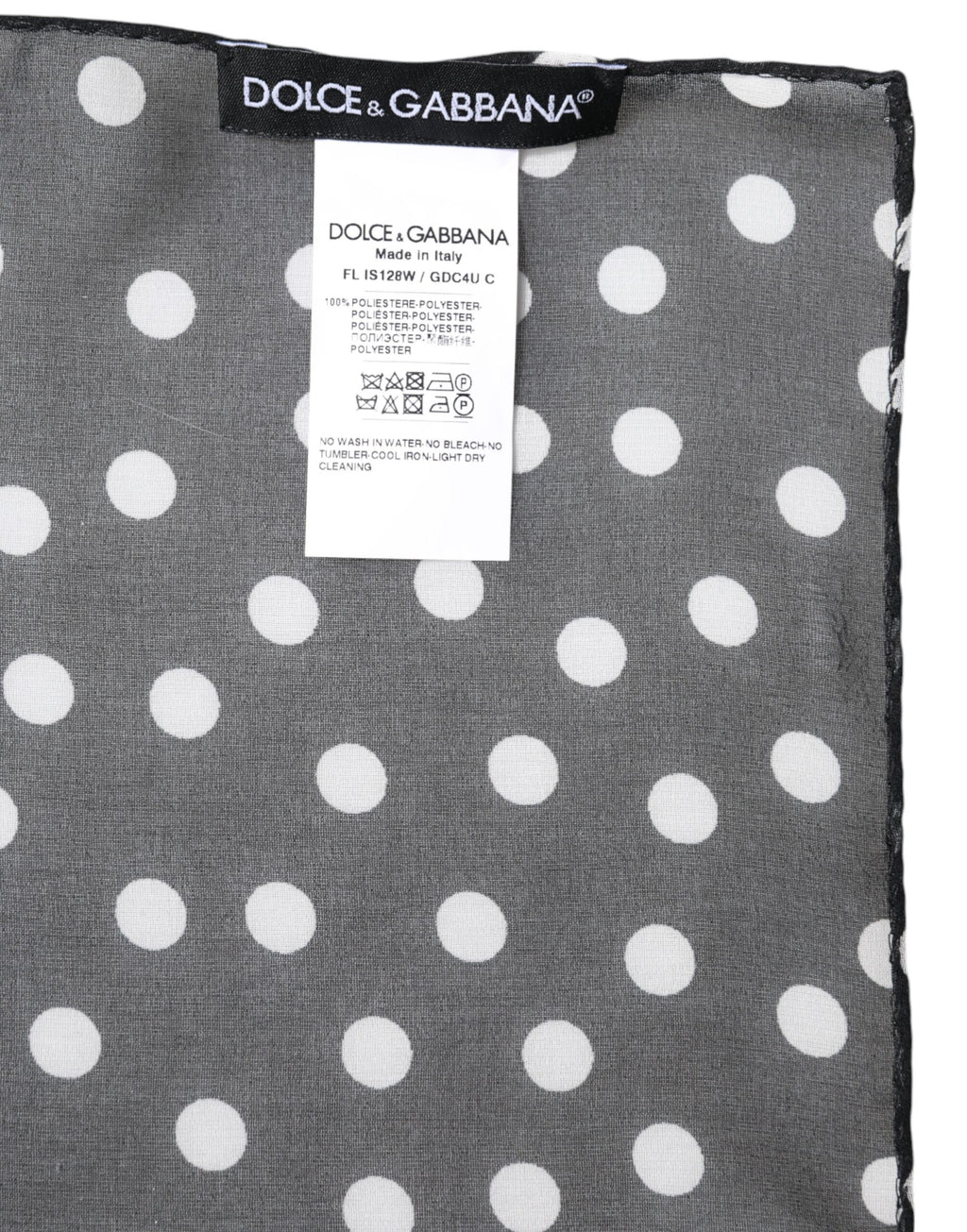 Dolce & Gabbana Black Polka Dots Polyester Wrap Shawl Scarf