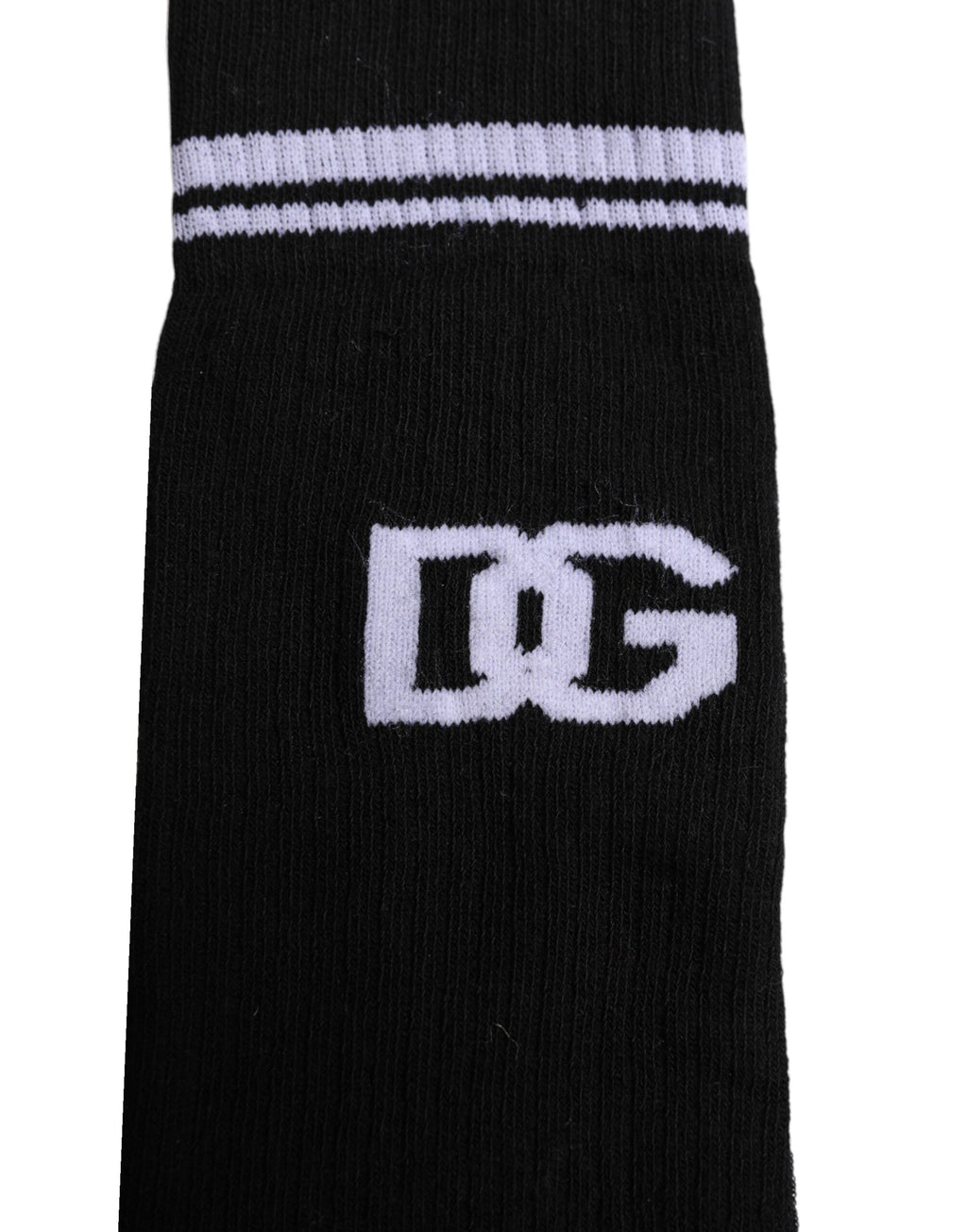 Dolce & Gabbana Black Cotton Logo Mid Calf Men Socks