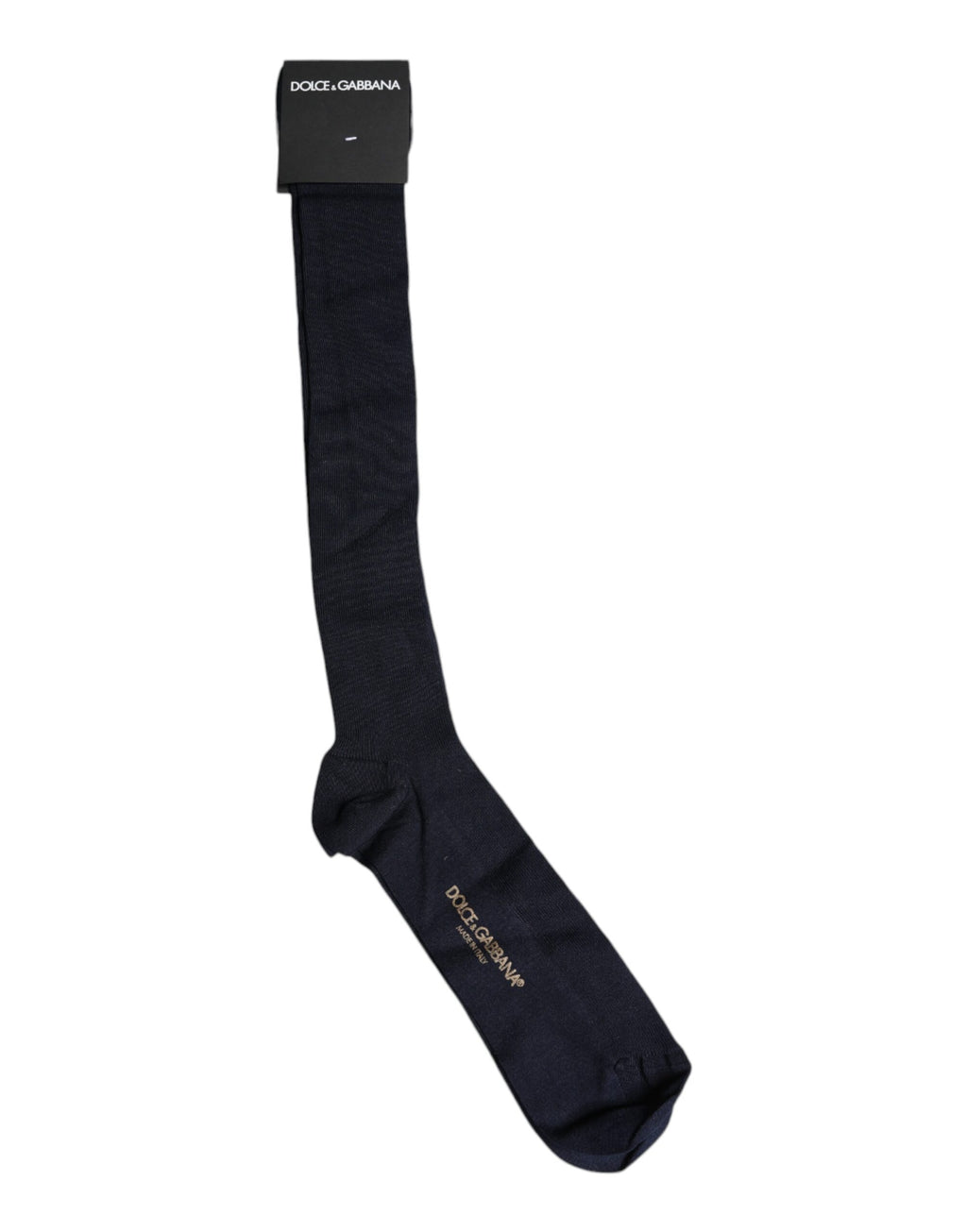 Dolce & Gabbana Black Viscose Logo Over The Calf Socks