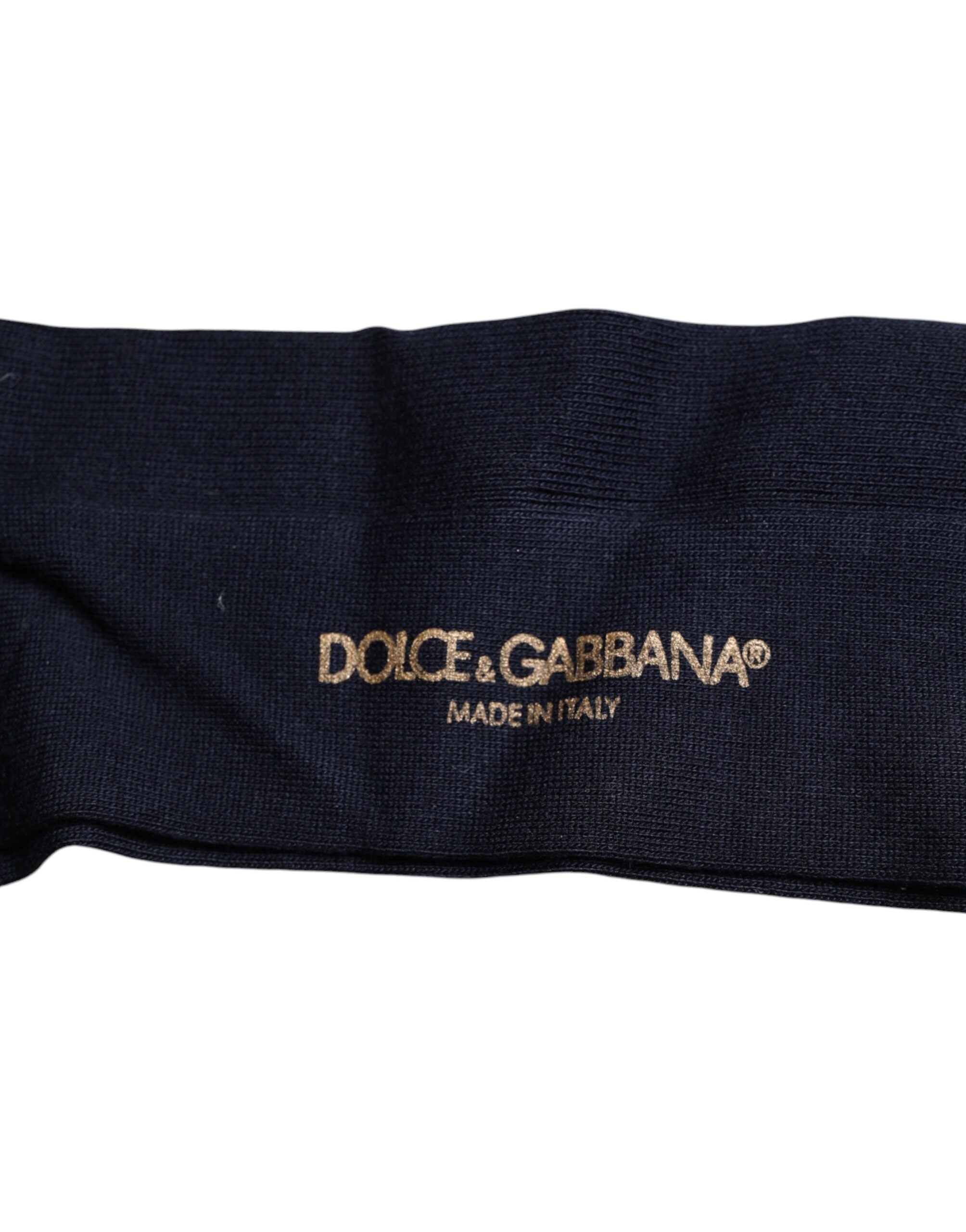 Dolce & Gabbana Black Viscose Logo Over The Calf Socks