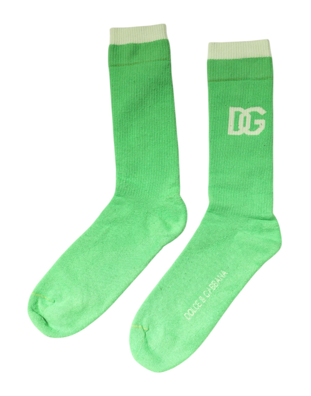 Dolce & Gabbana Green DG Logo Mid Calf Men Nylon Socks