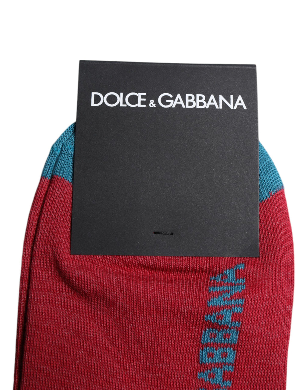 Dolce & Gabbana Red Cotton DG Logo Print Mid Calf Socks