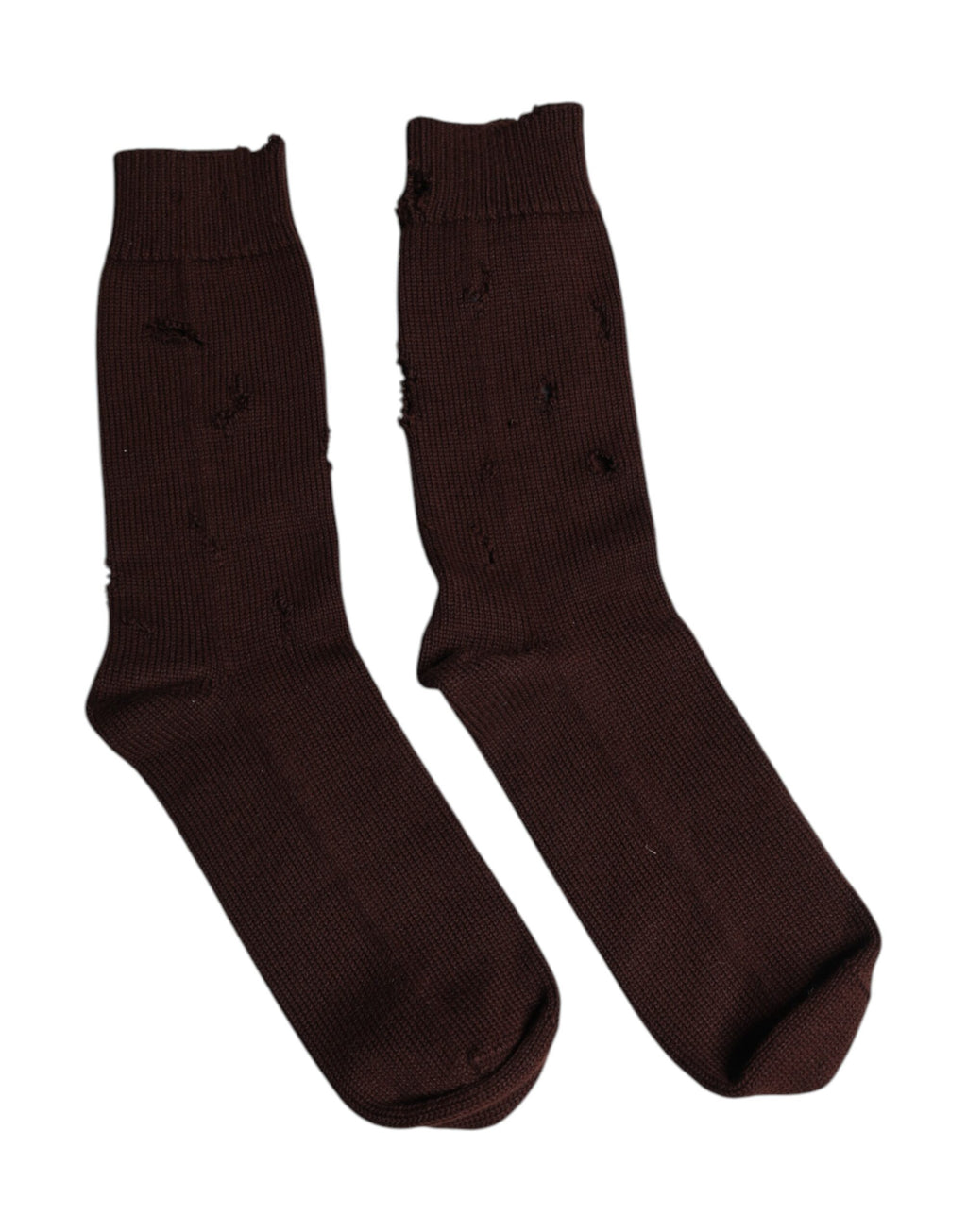 Dolce & Gabbana Brown Solid Cotton Stretch Mid Calf Socks