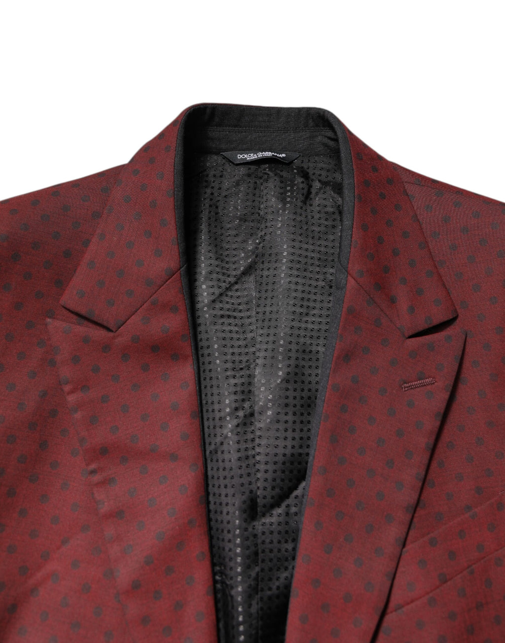 Dolce & Gabbana Maroon Wool Slim Fit Men Coat Jacket Blazer