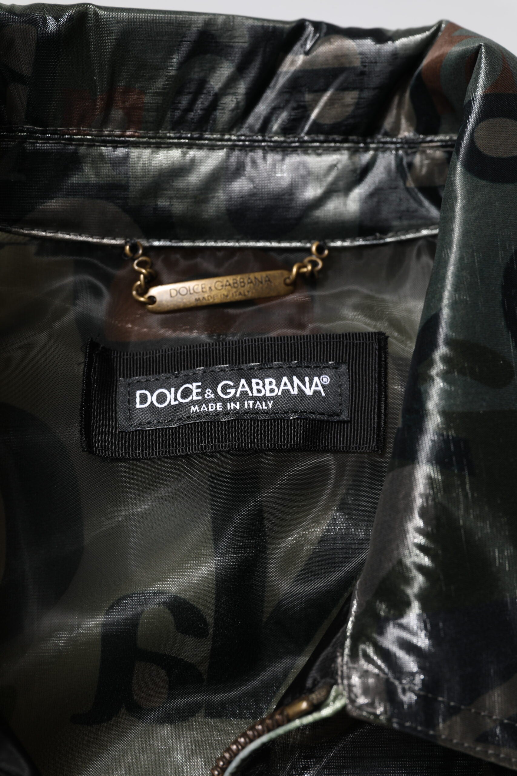 Dolce & Gabbana Green DG Logo Print Bomber Full Zip Jacket