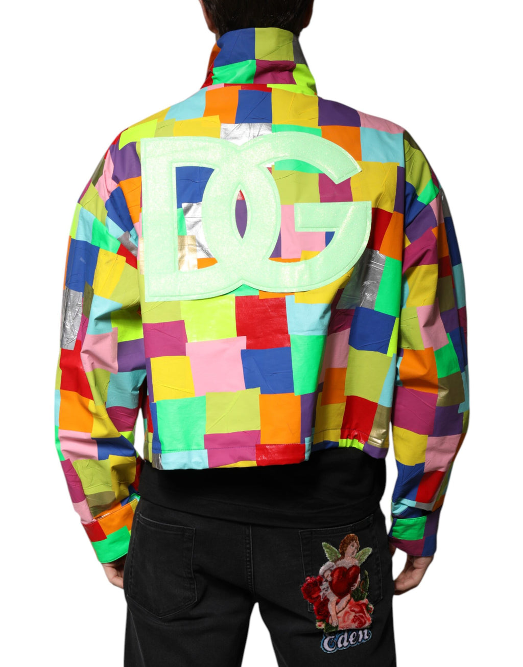 Dolce & Gabbana Multicolor Cotton Full Zip Men Biker Jacket