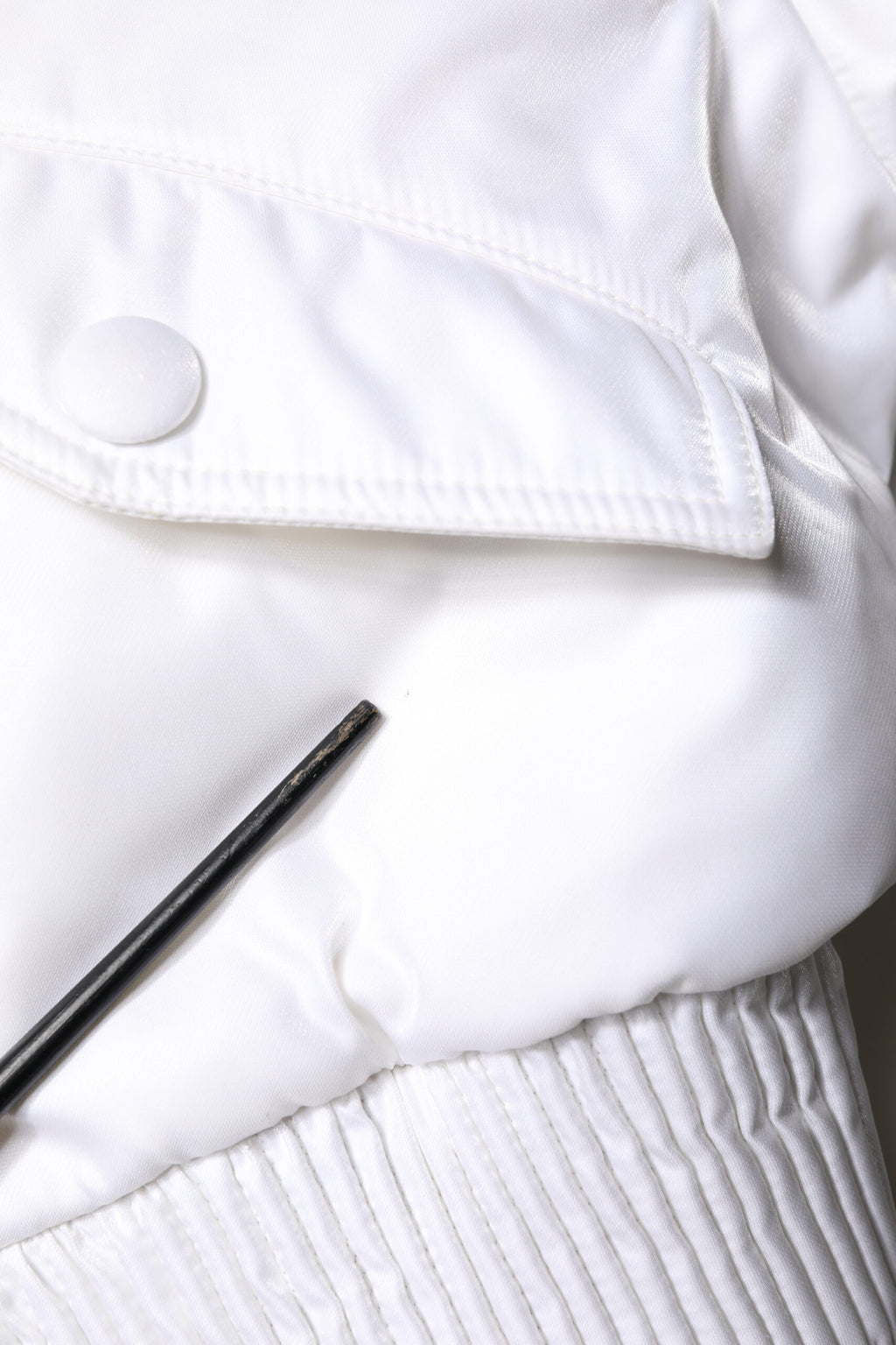 Dolce & Gabbana White Nylon Full Zip Cropped Bomber Jacket