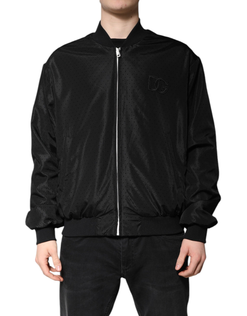 Dolce & Gabbana Black Long Sleeves Full Zip Bomber Jacket