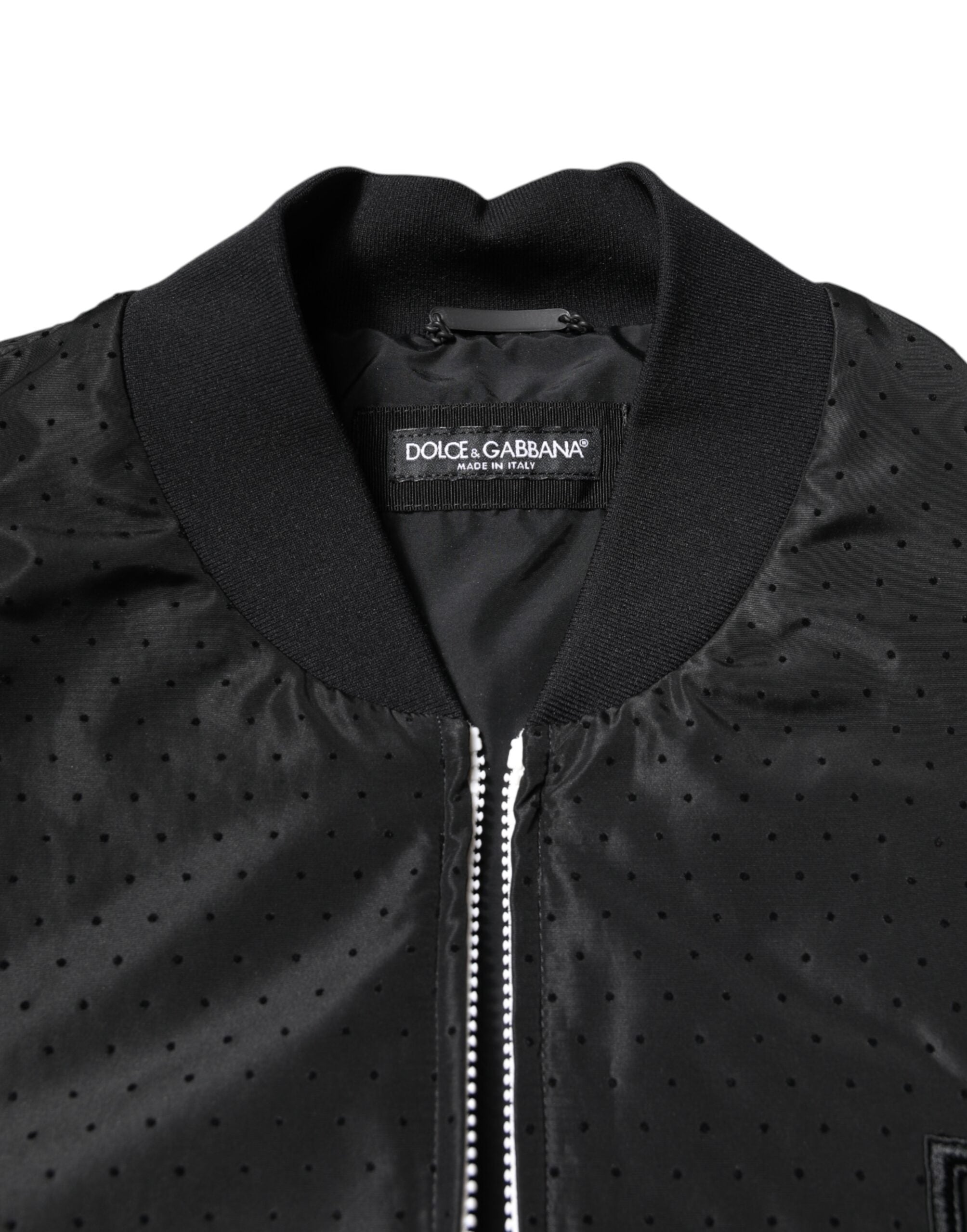 Dolce & Gabbana Black Long Sleeves Full Zip Bomber Jacket