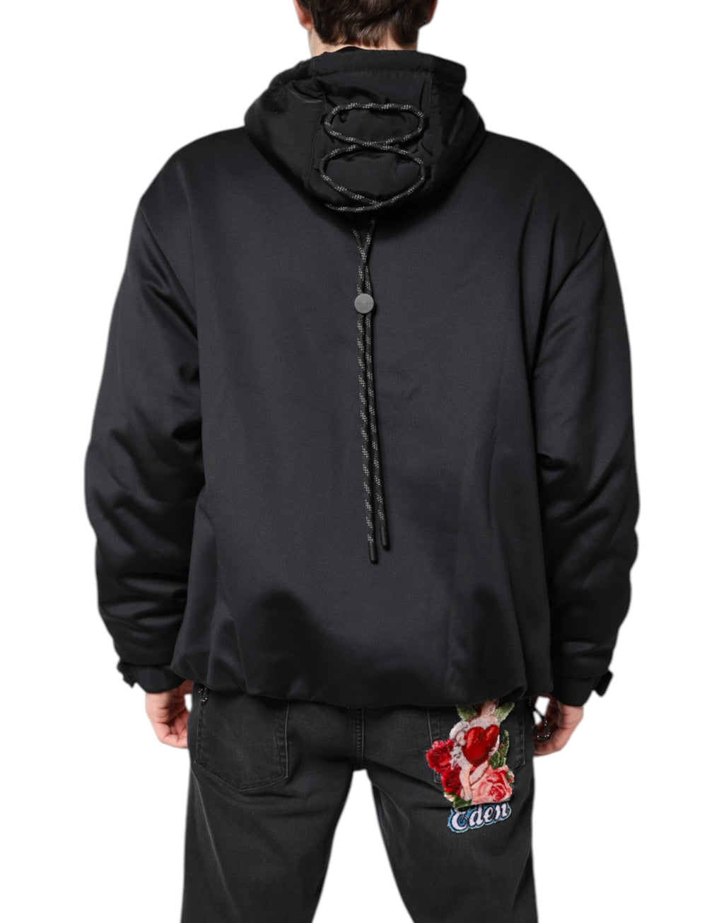 Dolce & Gabbana Black Polyester DG Hooded Full Zip Jacket