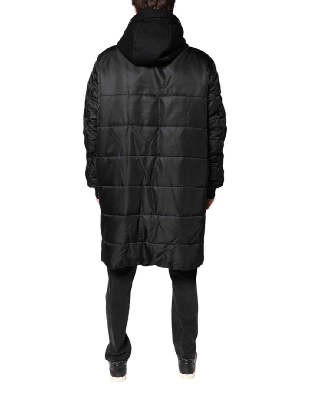 Dolce & Gabbana Black Hooded Parka Winter Men Coat Jacket