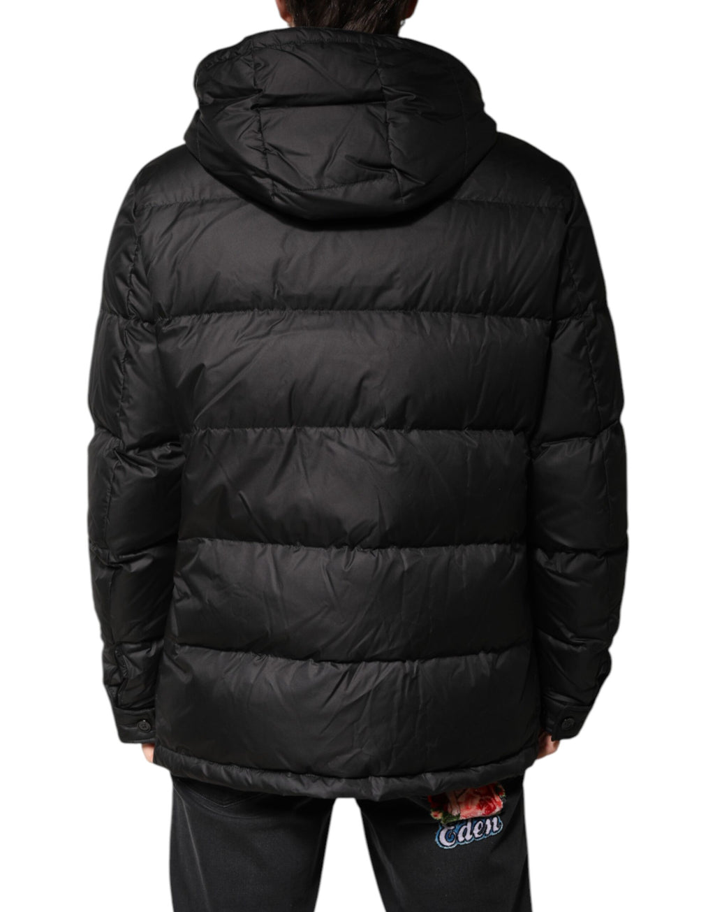 Dolce & Gabbana Black Hooded Parka Coat Winter Jacket
