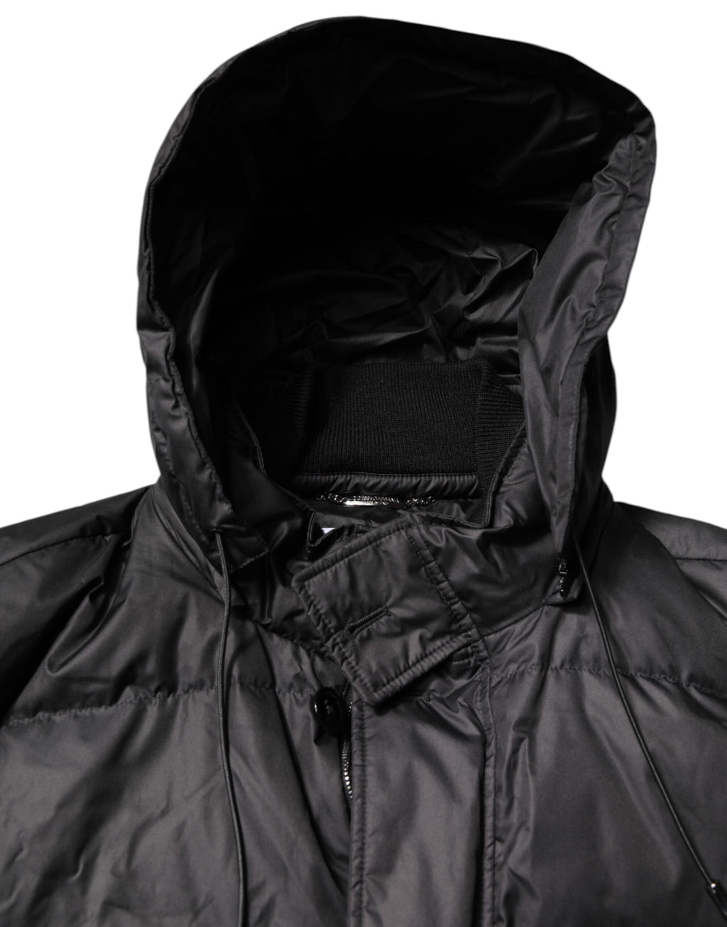 Dolce & Gabbana Black Hooded Parka Coat Winter Jacket