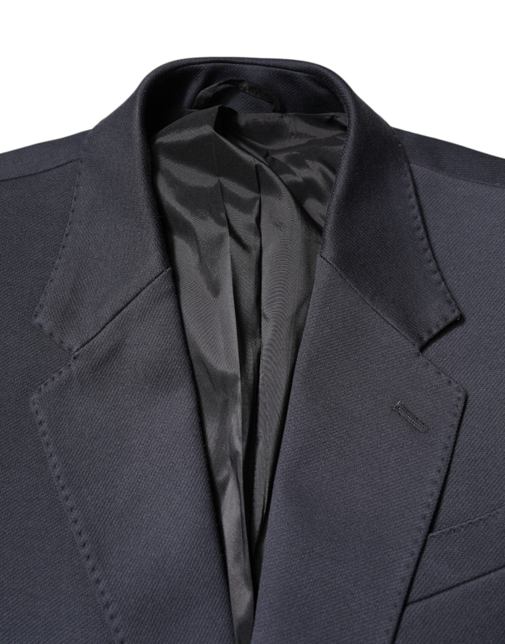 Dolce & Gabbana Dark Blue Cotton Men Jacket Coat Suit Blazer