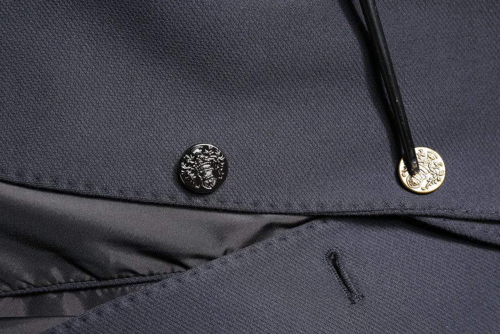 Dolce & Gabbana Dark Blue Cotton Men Jacket Coat Suit Blazer