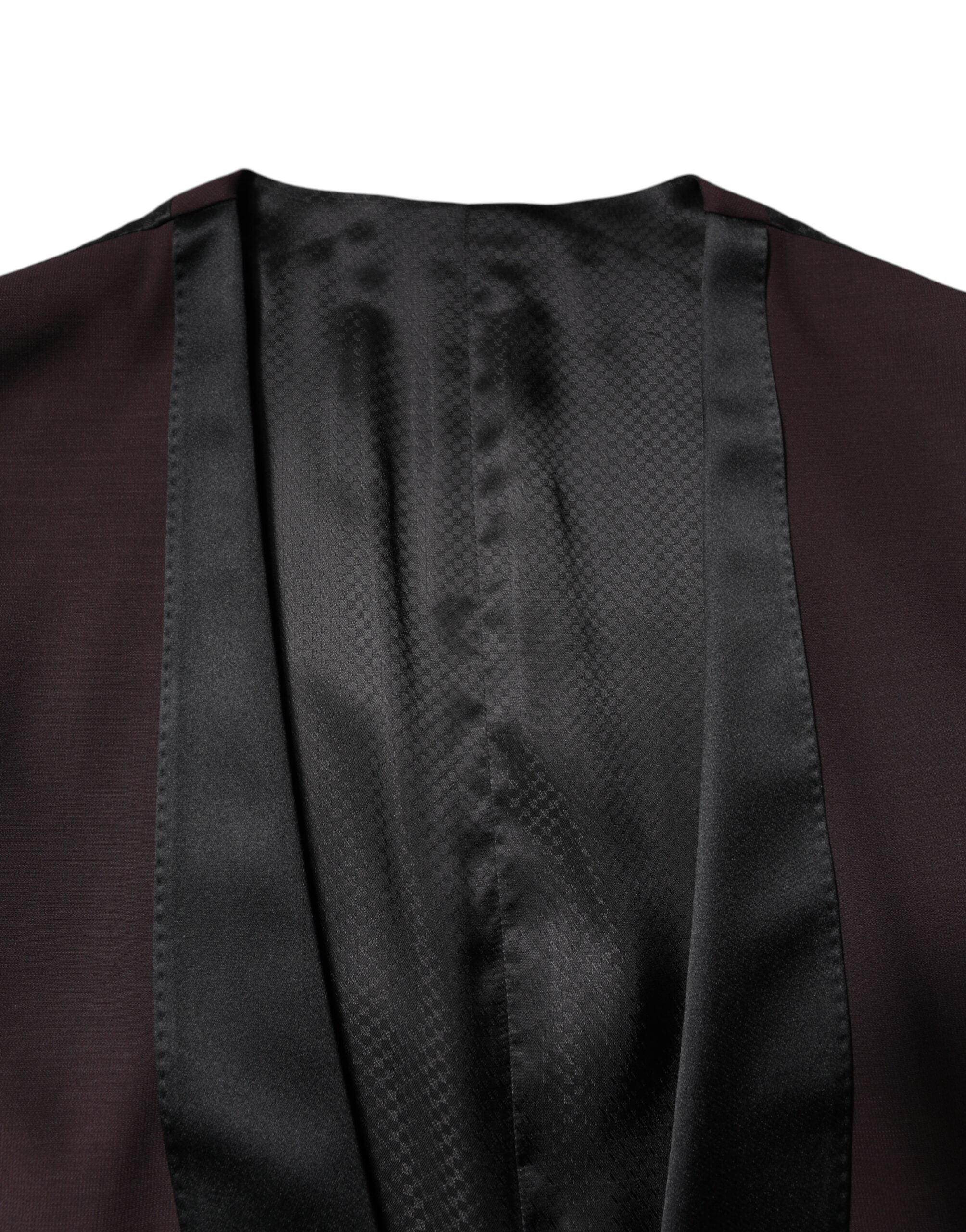 Dolce & Gabbana Maroon Wool Waistcoat Dress Formal Vest
