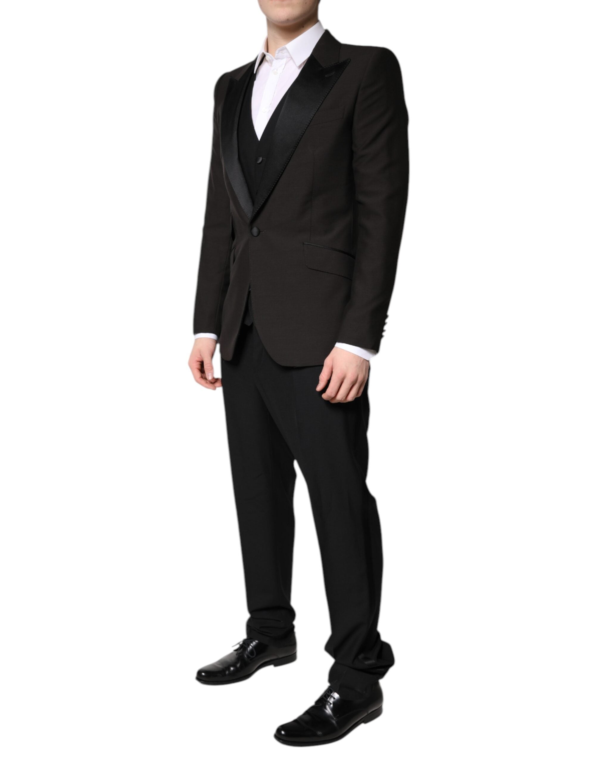 Dolce & Gabbana Black Single Breasted Formal 3 Piece Suit