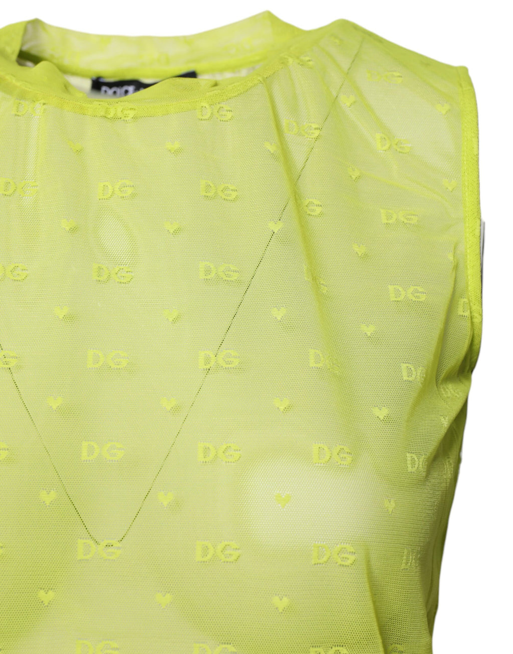 Dolce & Gabbana Green Nylon See Through Women Sleeveless Tank Top