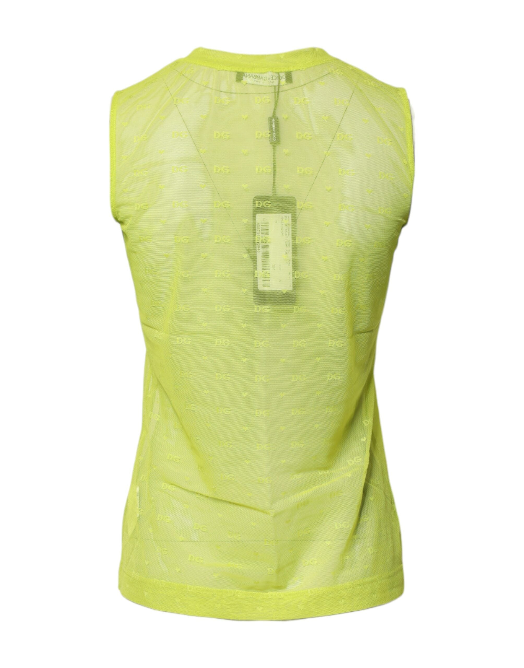 Dolce & Gabbana Green Nylon See Through Women Sleeveless Tank Top