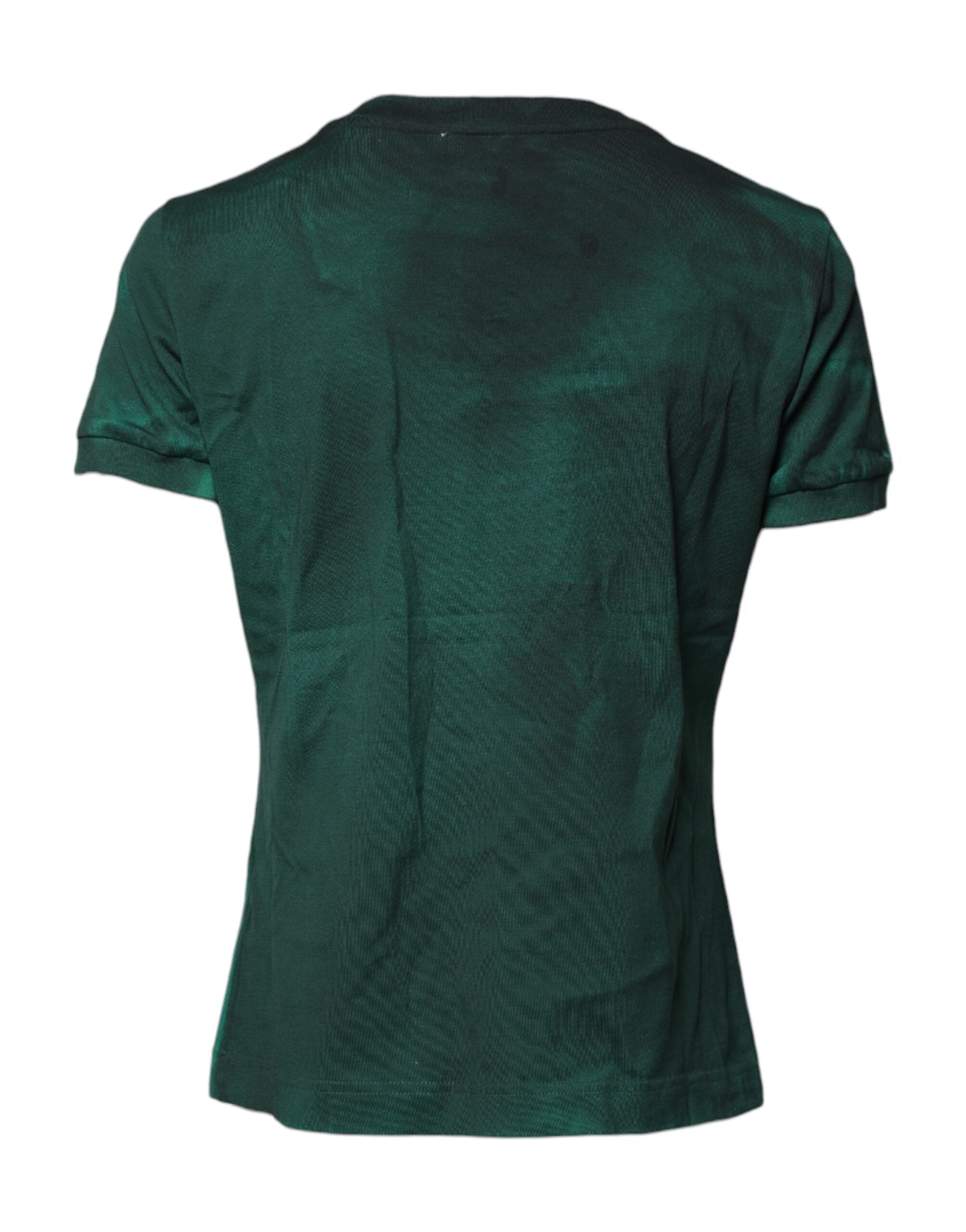Dolce & Gabbana Green Cotton Round Neck Short Sleeves T-shirt