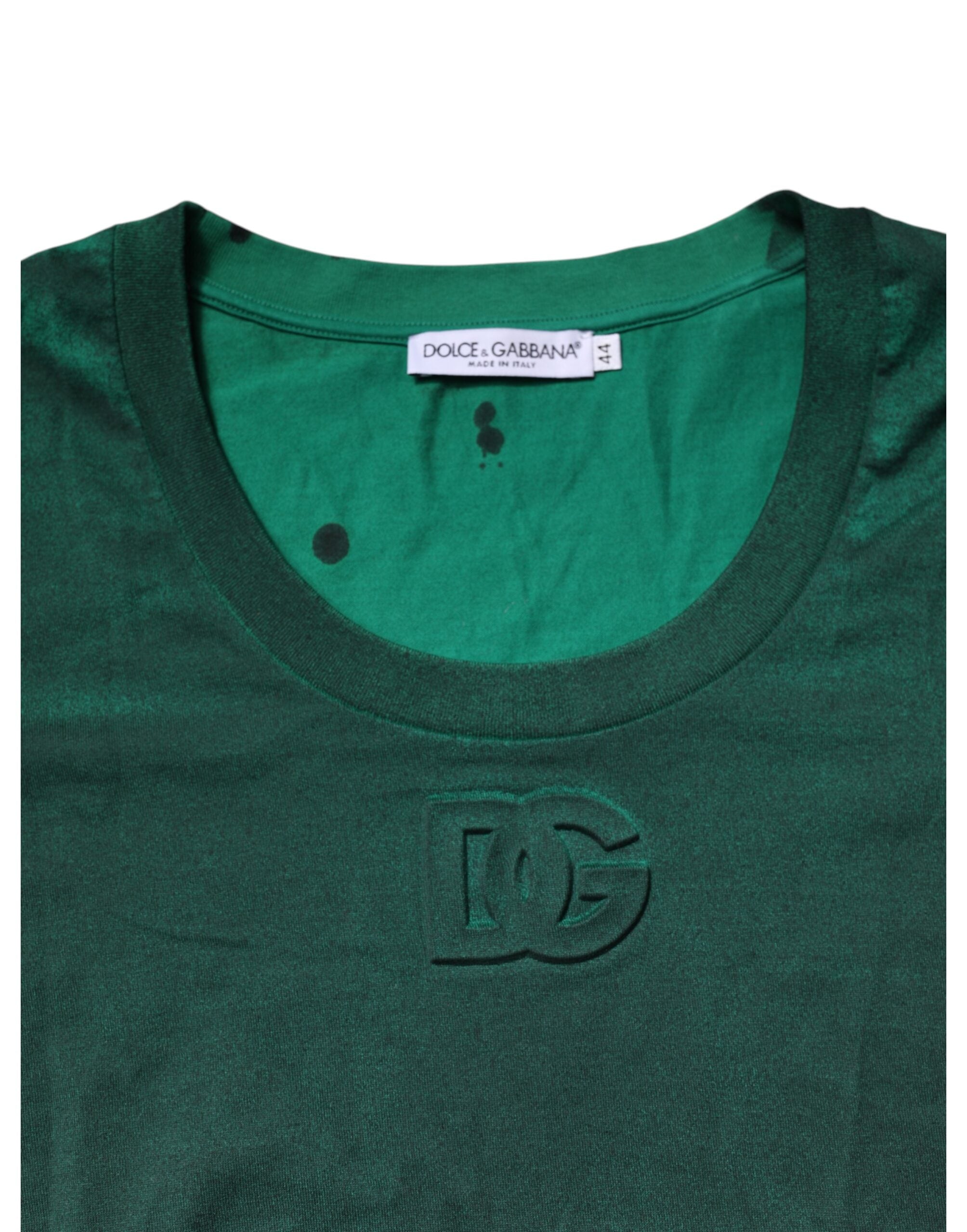 Dolce & Gabbana Green Cotton Round Neck Short Sleeves T-shirt