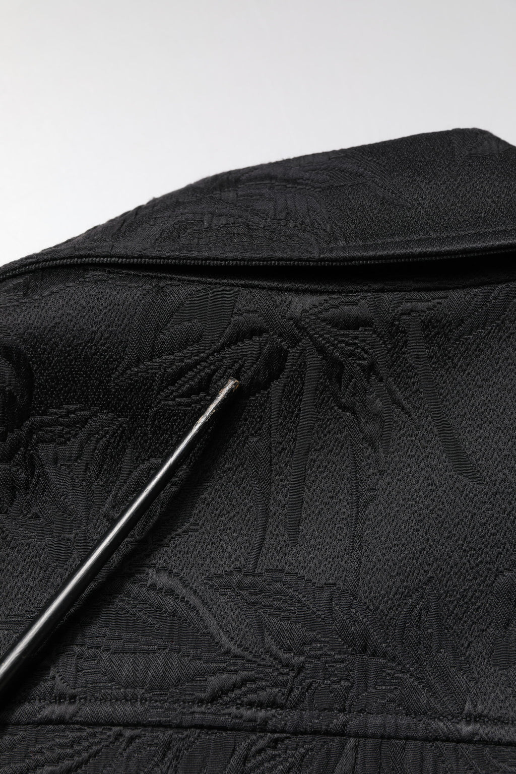 Dolce & Gabbana Black Brocade Cotton Full Zip Biker Jacket