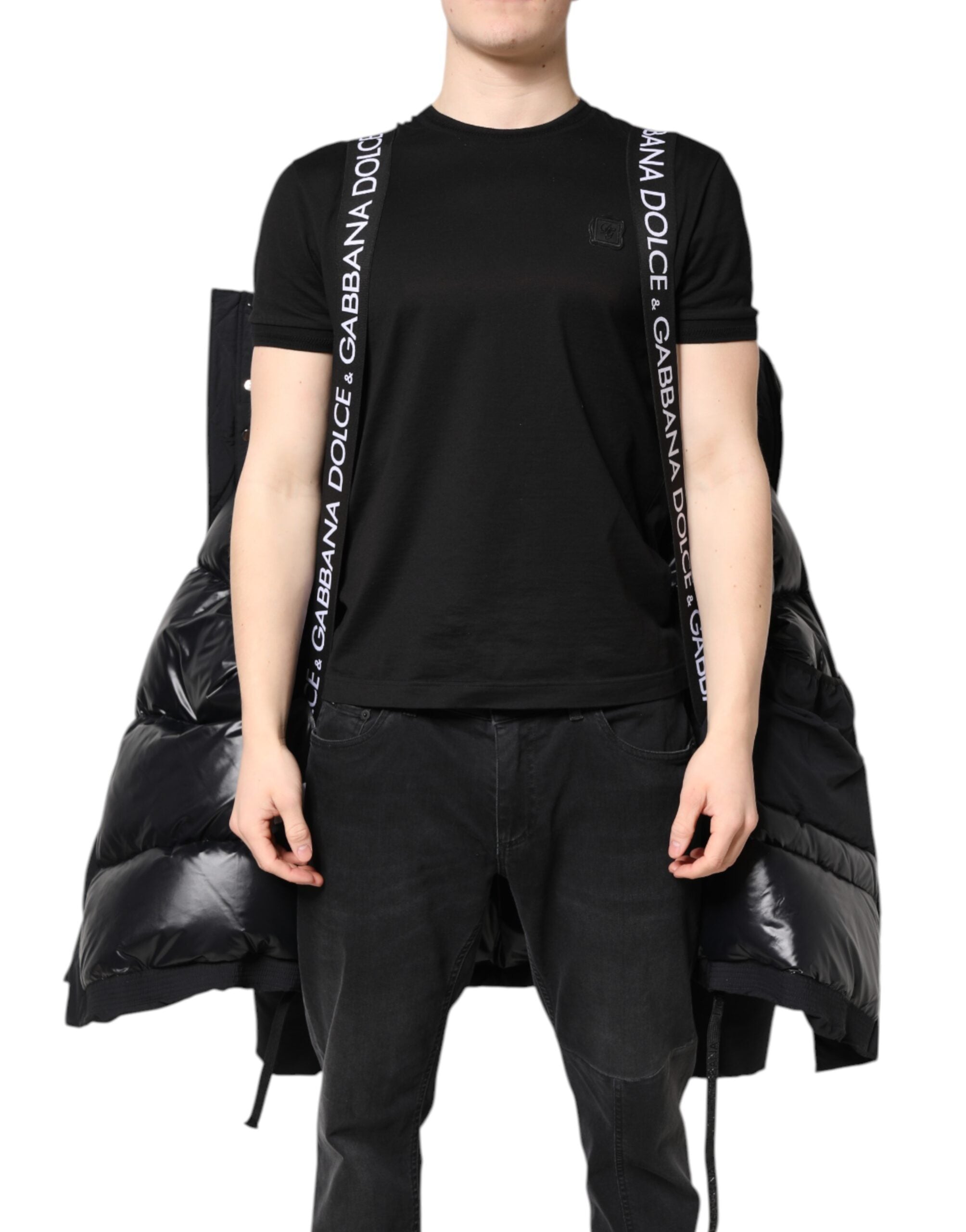 Dolce & Gabbana Black Nylon Full Zip Hooded Parka Jacket