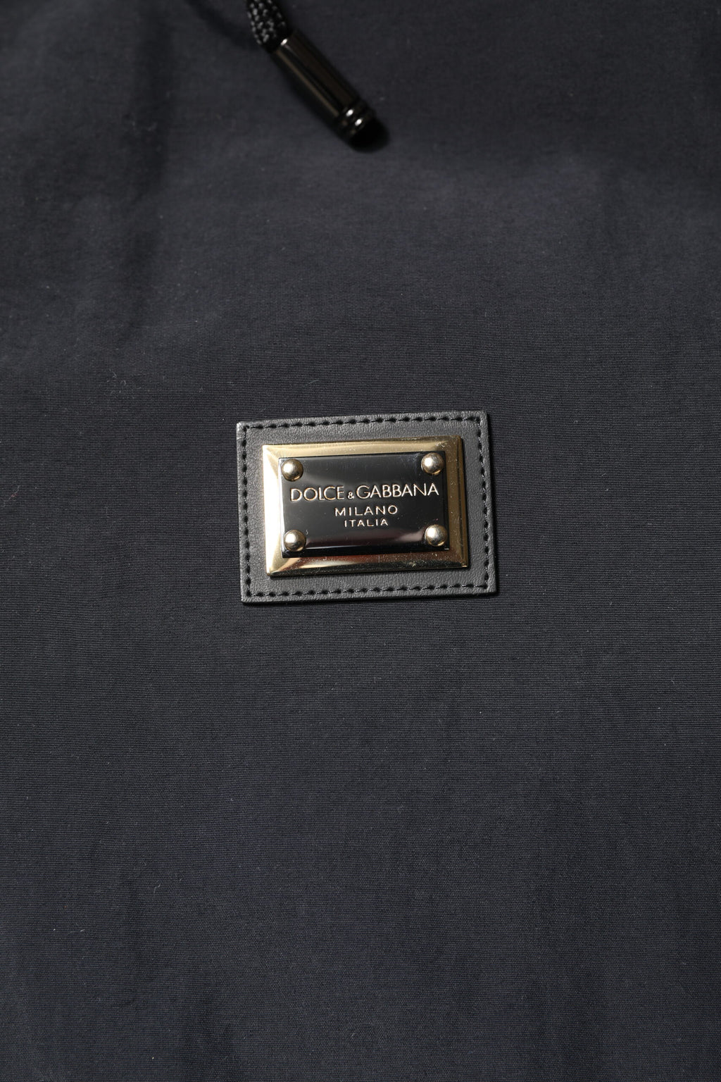 Dolce & Gabbana Black Nylon Full Zip Hooded Parka Jacket