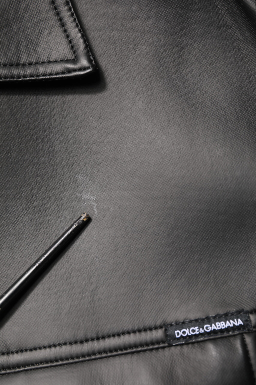 Dolce & Gabbana Black Polyester Button Down Biker Jacket