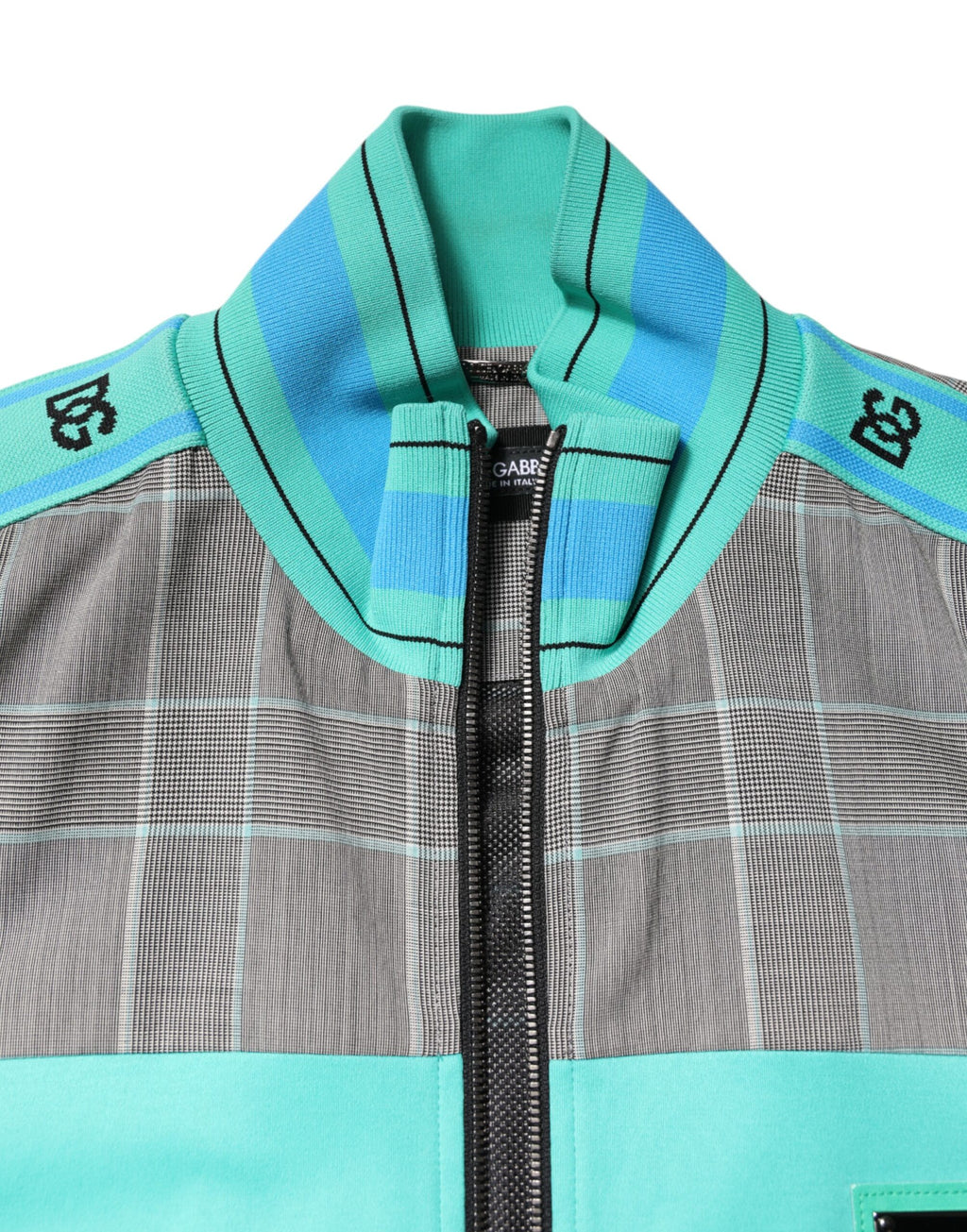 Dolce & Gabbana Multicolor Plaid Full Zip Windbreaker Jacket