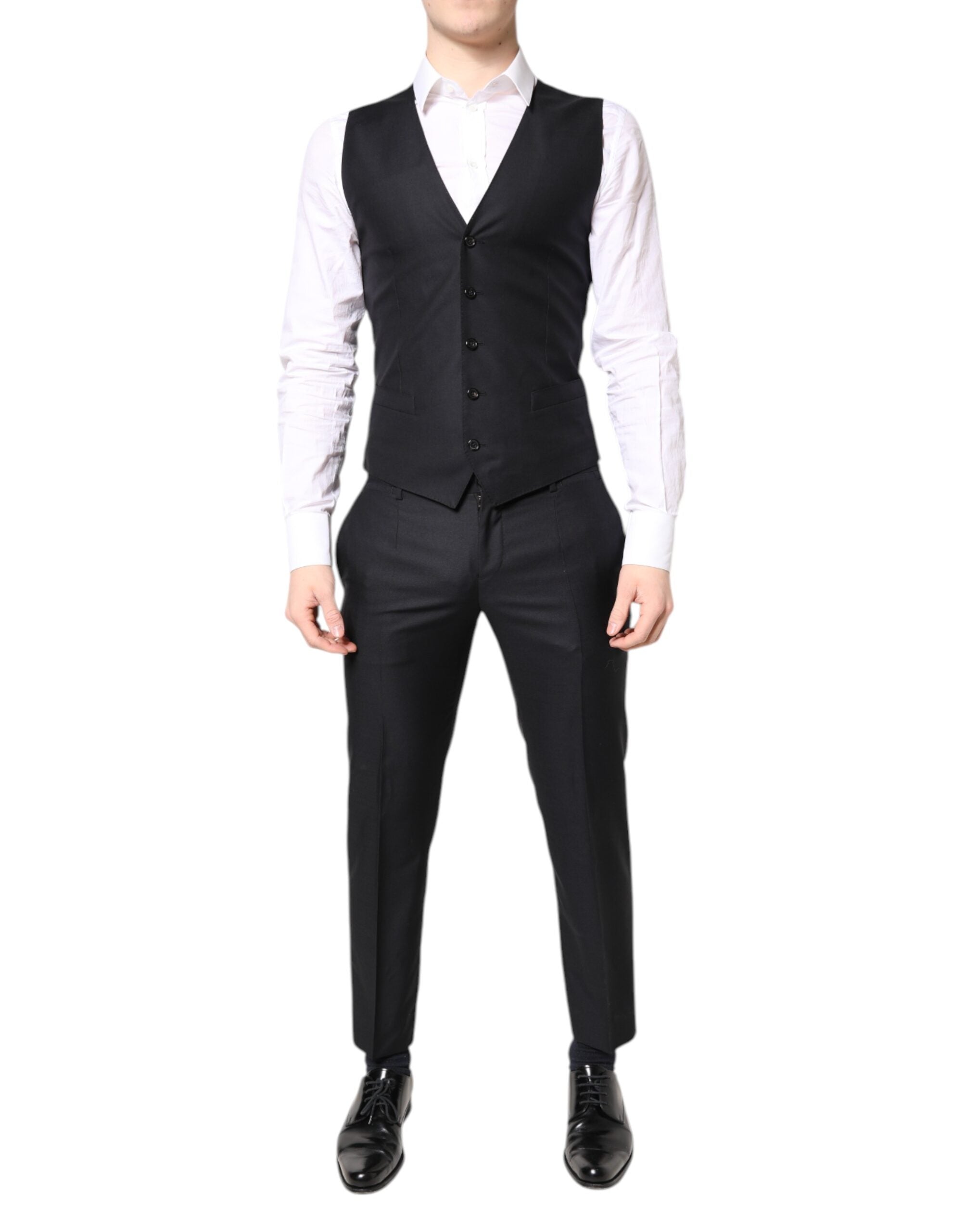 Dolce & Gabbana Blue MARTINI Wool Formal 3 Piece Suit