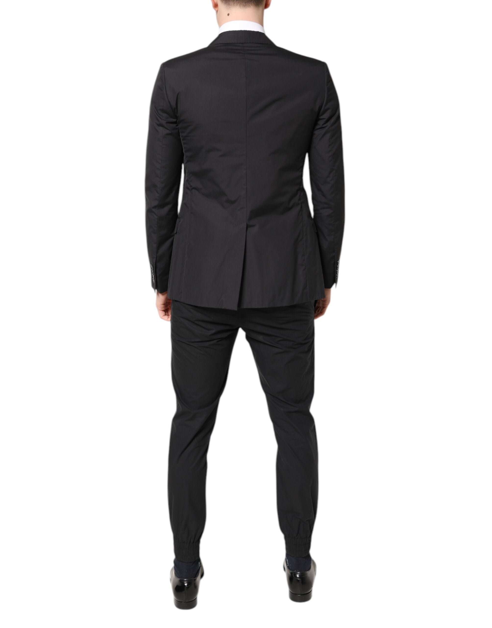 Dolce & Gabbana Black Cotton TAORMINA Formal 2 Piece Suit