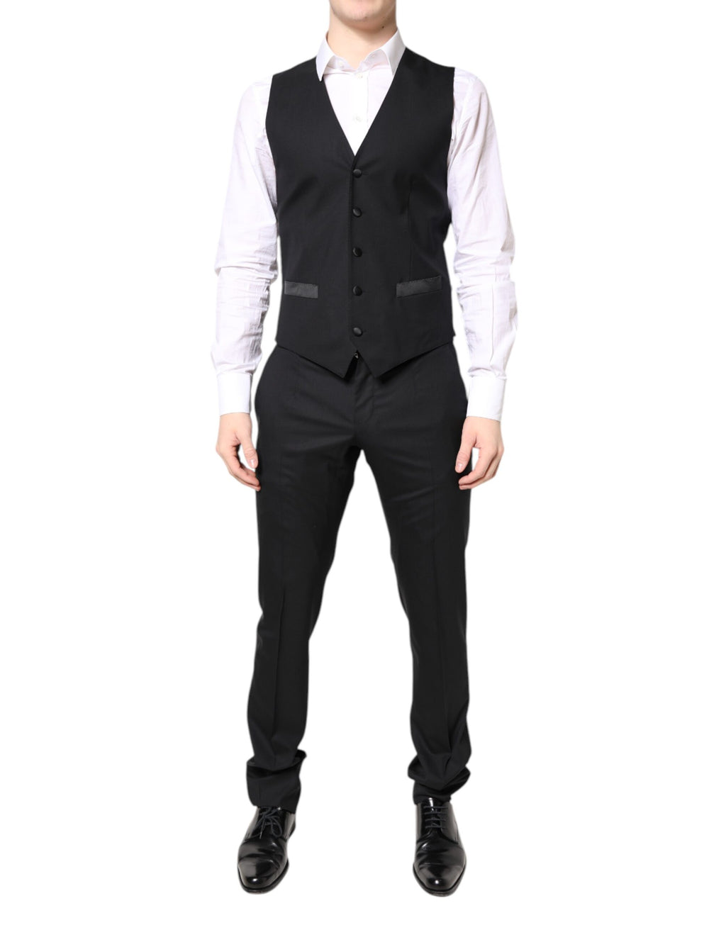 Dolce & Gabbana Black Wool Single Breasted 3 Piece Suit