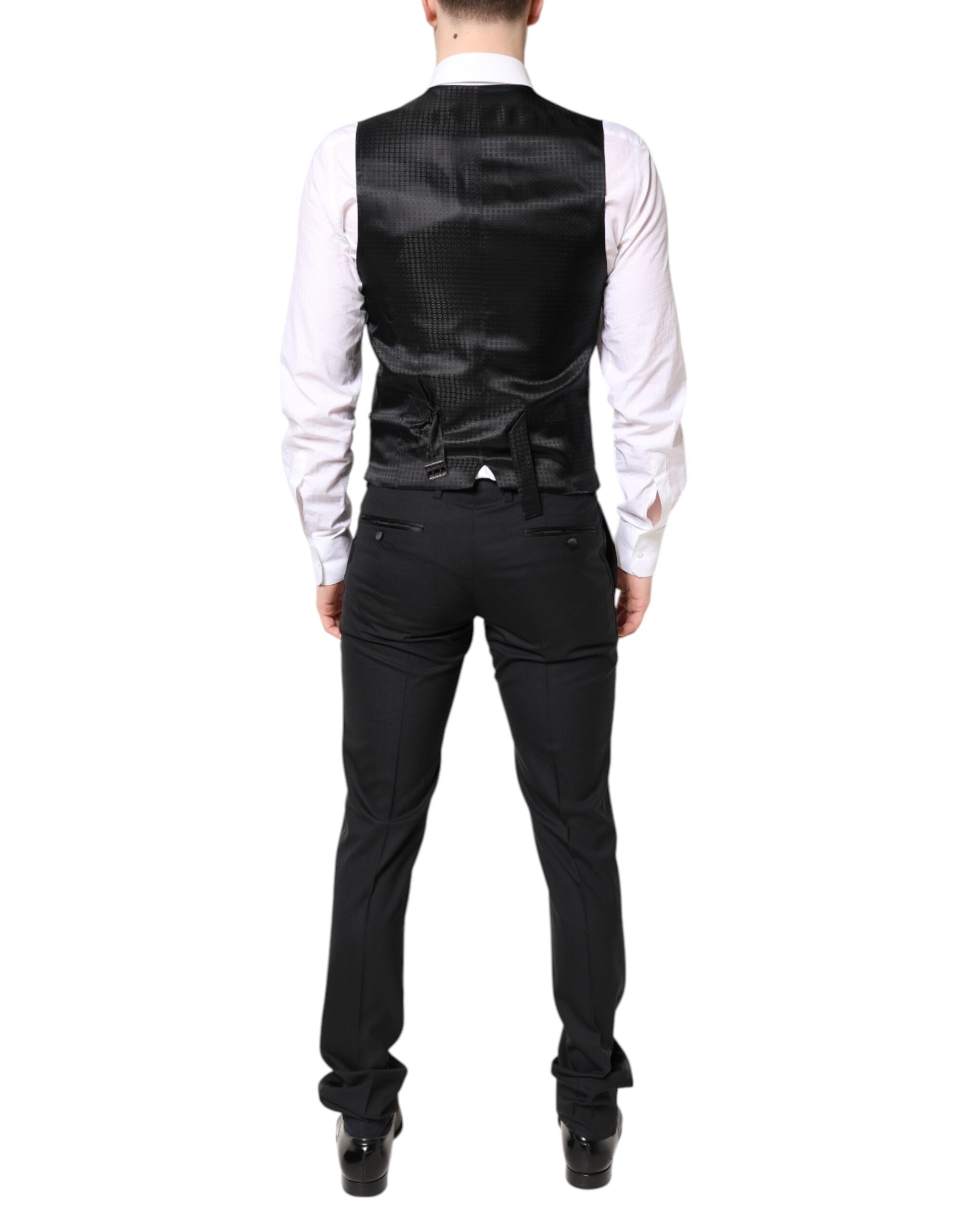 Dolce & Gabbana Black Wool Single Breasted 3 Piece Suit