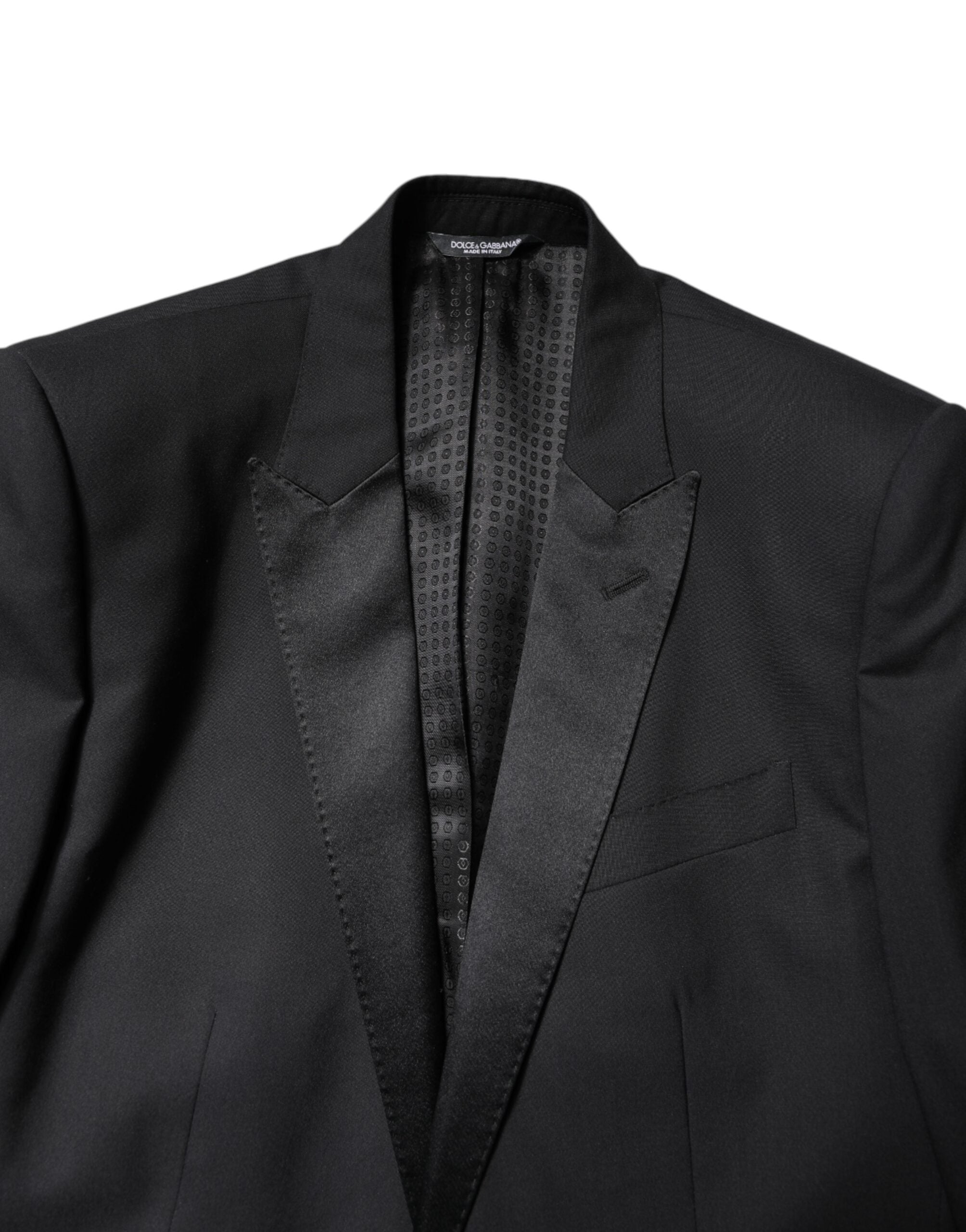 Dolce & Gabbana Black Wool Single Breasted 3 Piece Suit