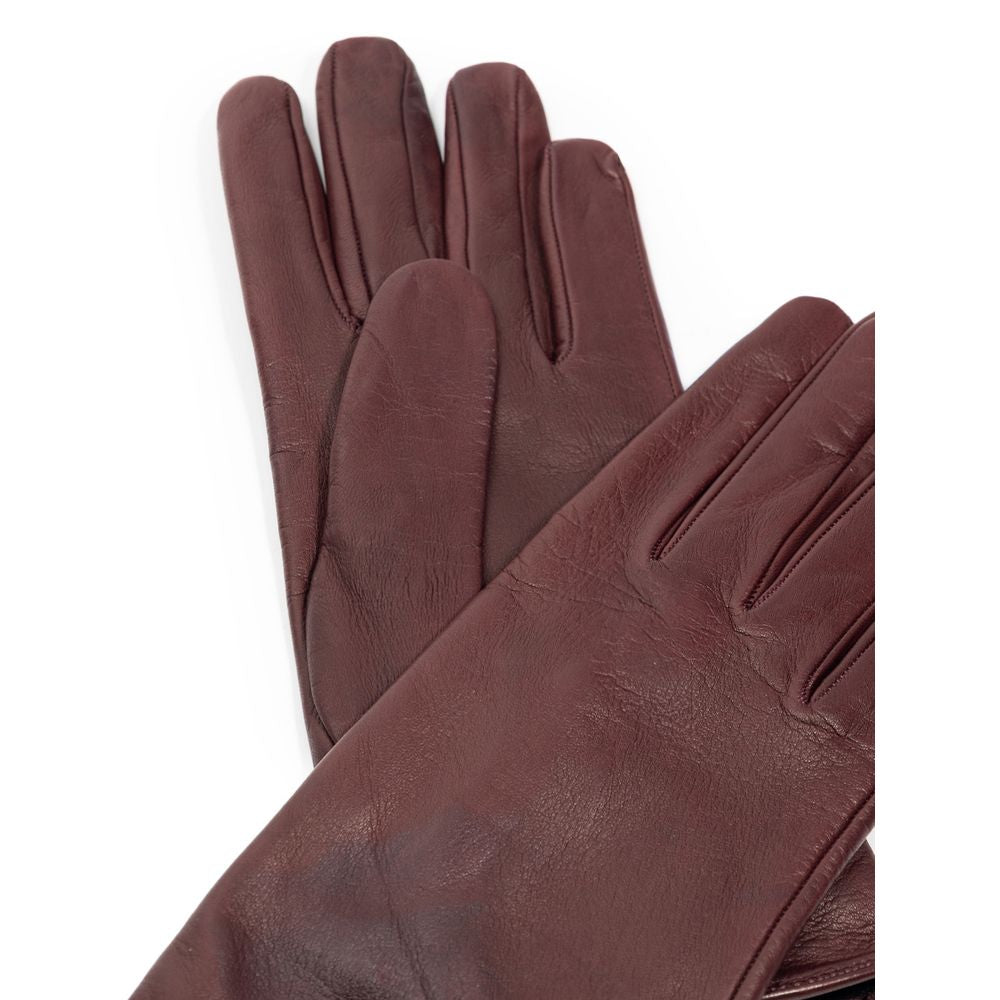 Dolce & Gabbana Burgundy Leather Glove