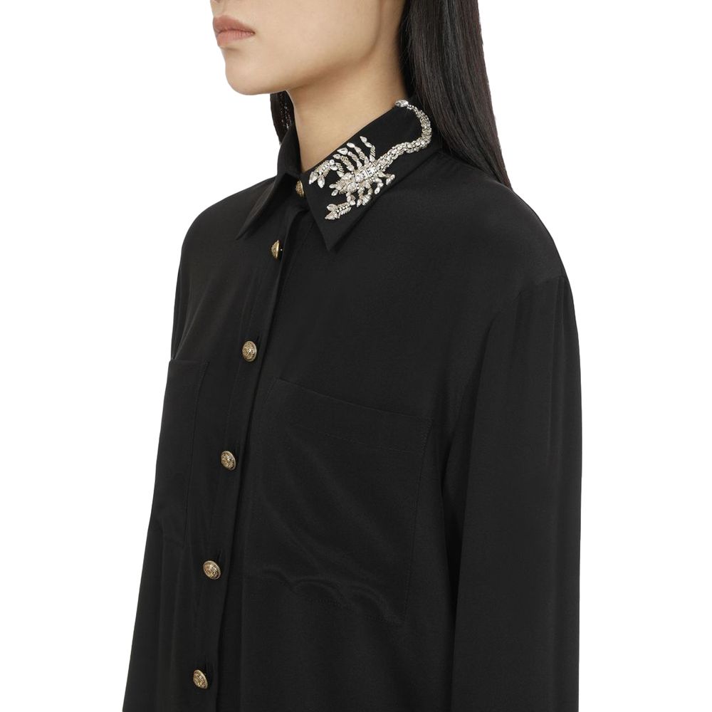 Balmain Black Silk Shirt