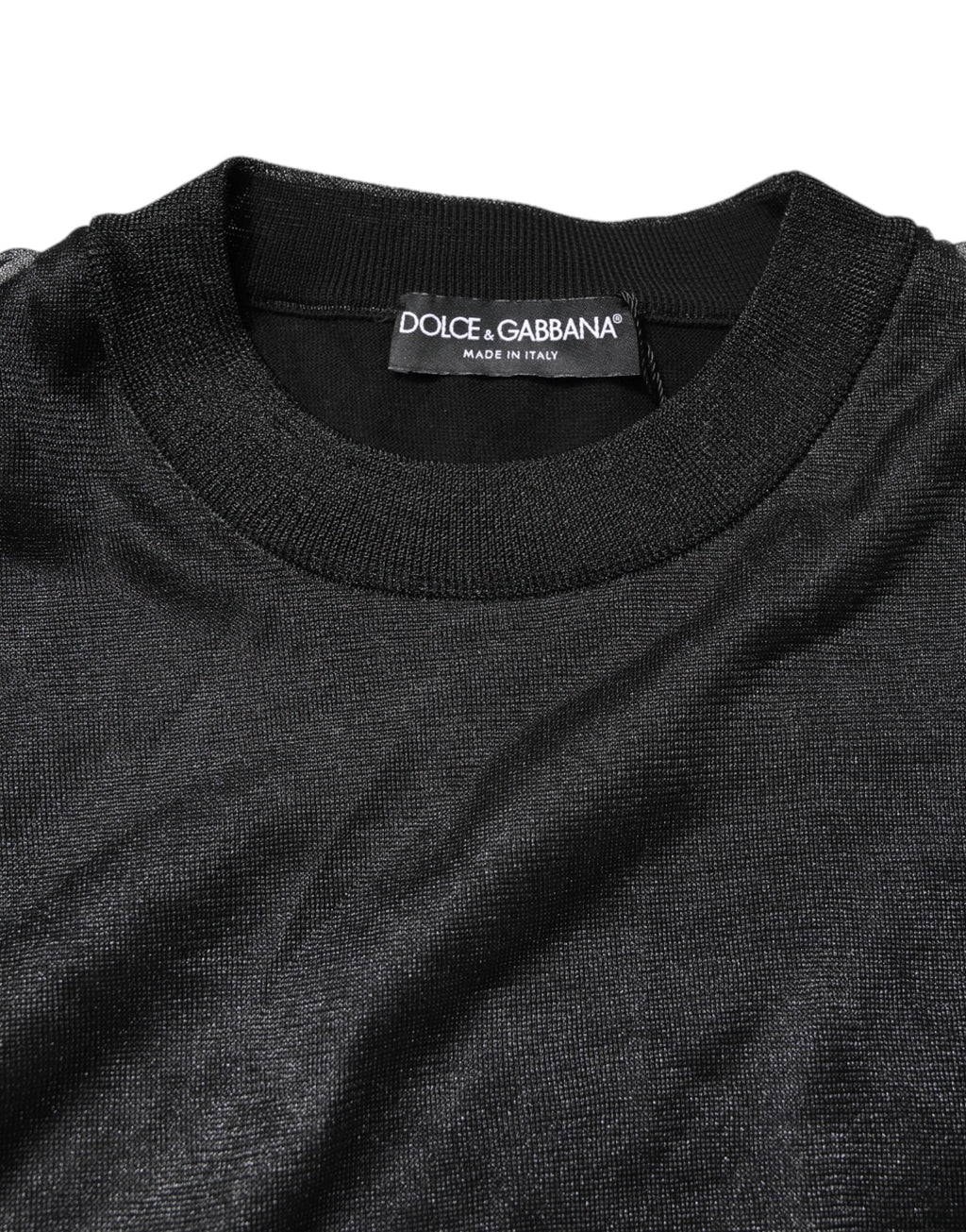 Dolce & Gabbana Black Logo Knitted Crewneck Pullover Sweater