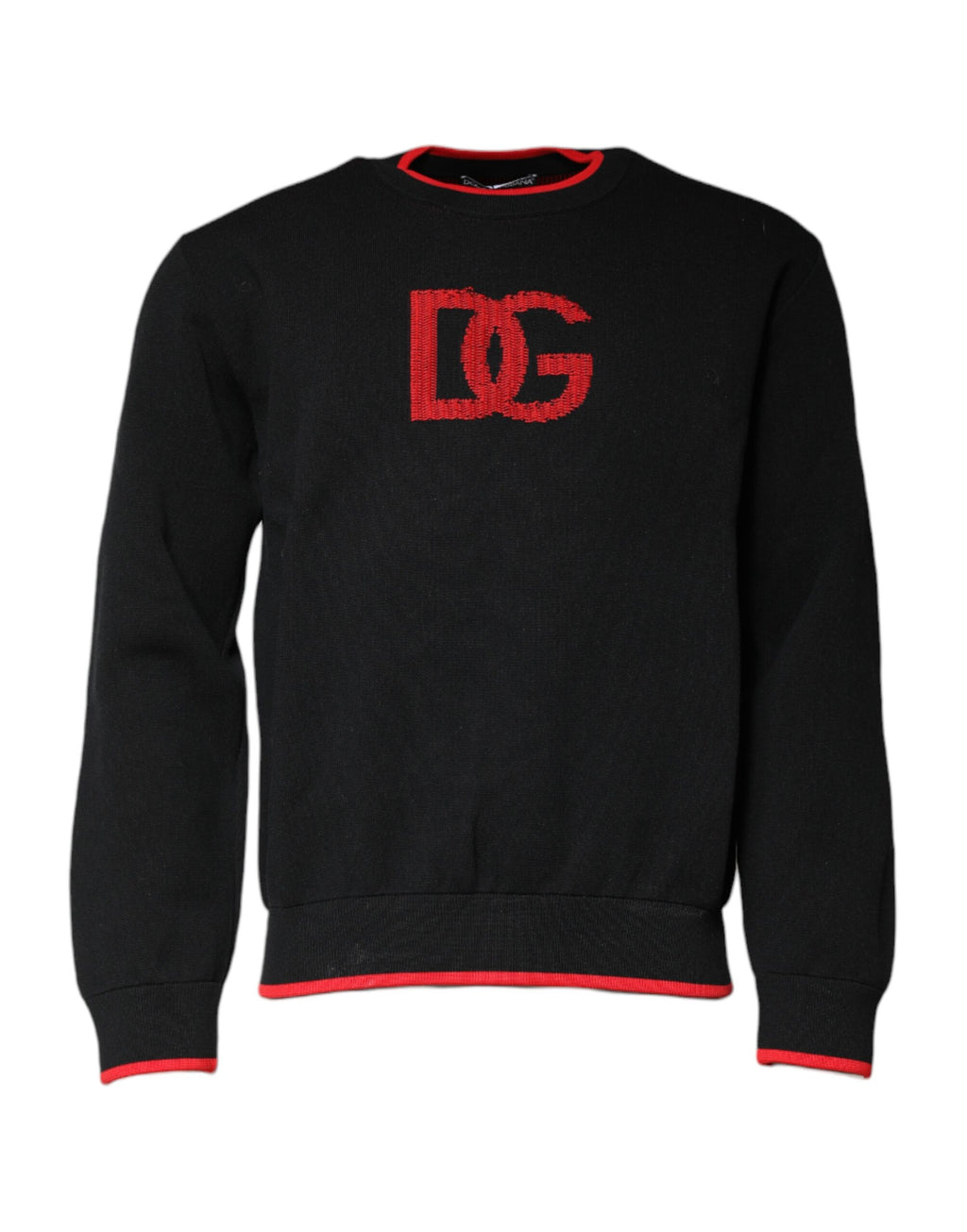 Dolce & Gabbana Black Nylon DGLogo Knit Men Pullover Sweater