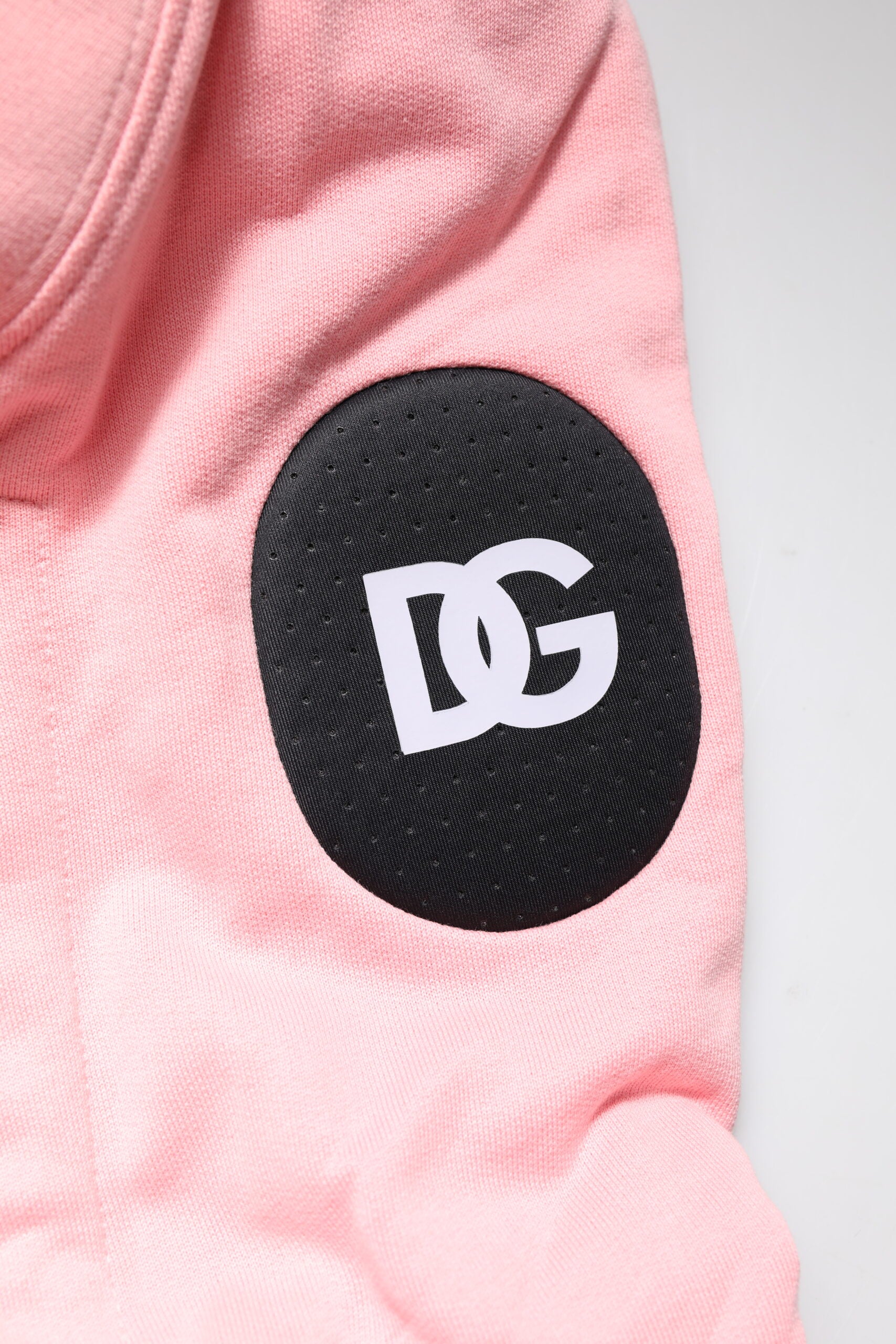 Dolce & Gabbana Pink Cotton Hooded Men Sportswear Vest Sweater