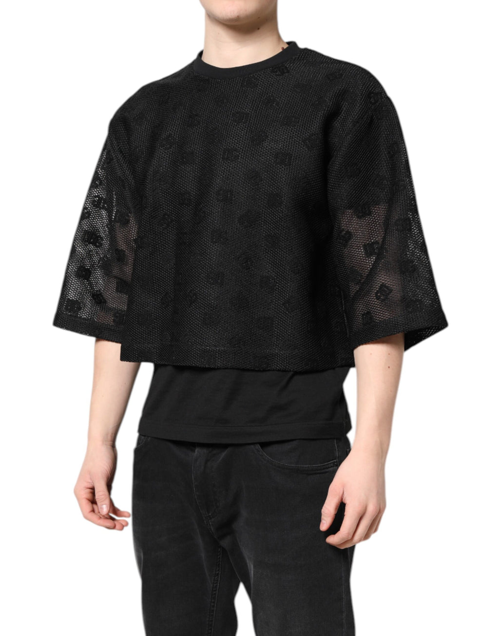 Dolce & Gabbana Black See Through Logo Short Sleeves T-shirt